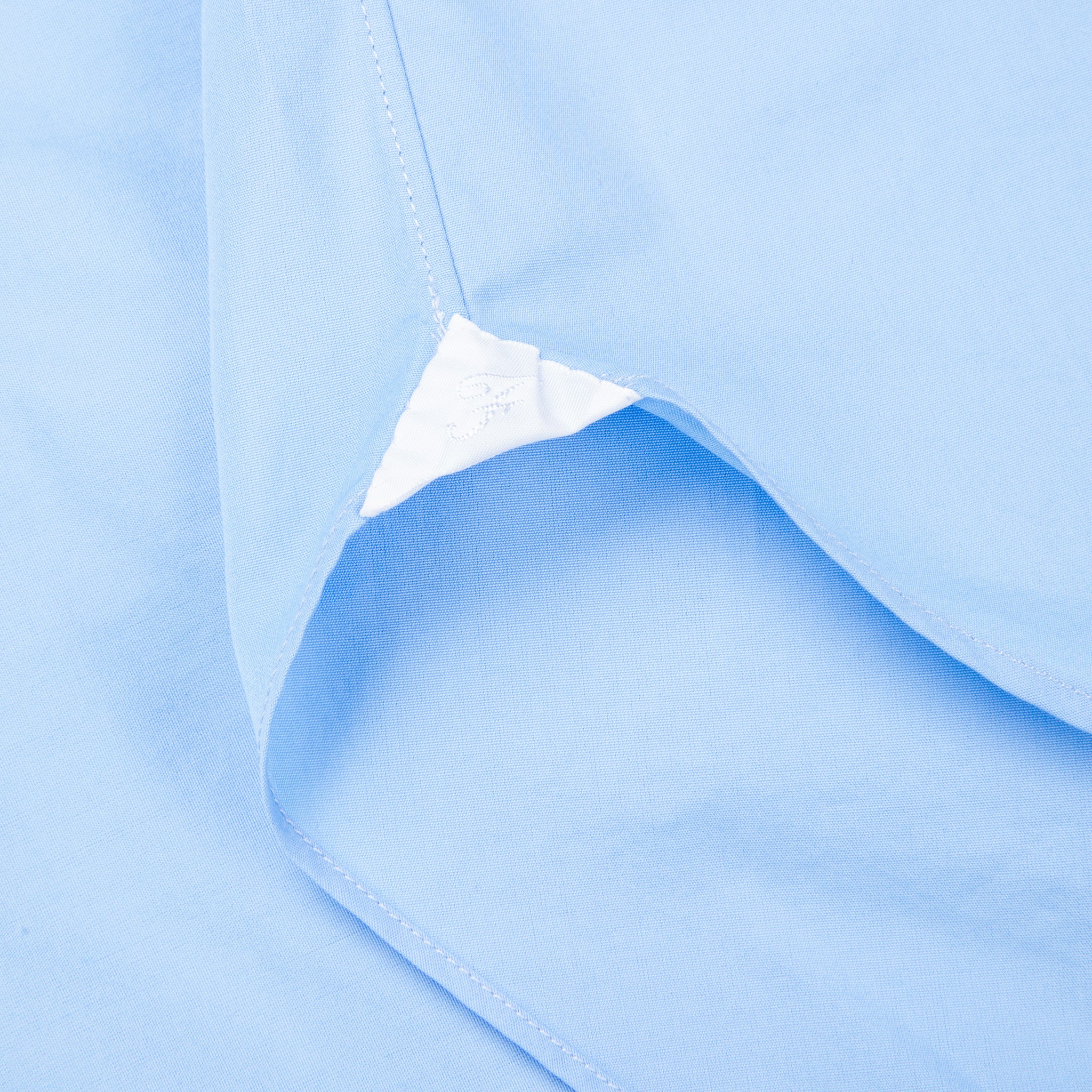 Finamore Gaeta Shirt Sergio Collar Alumo Poplin Avio Blue