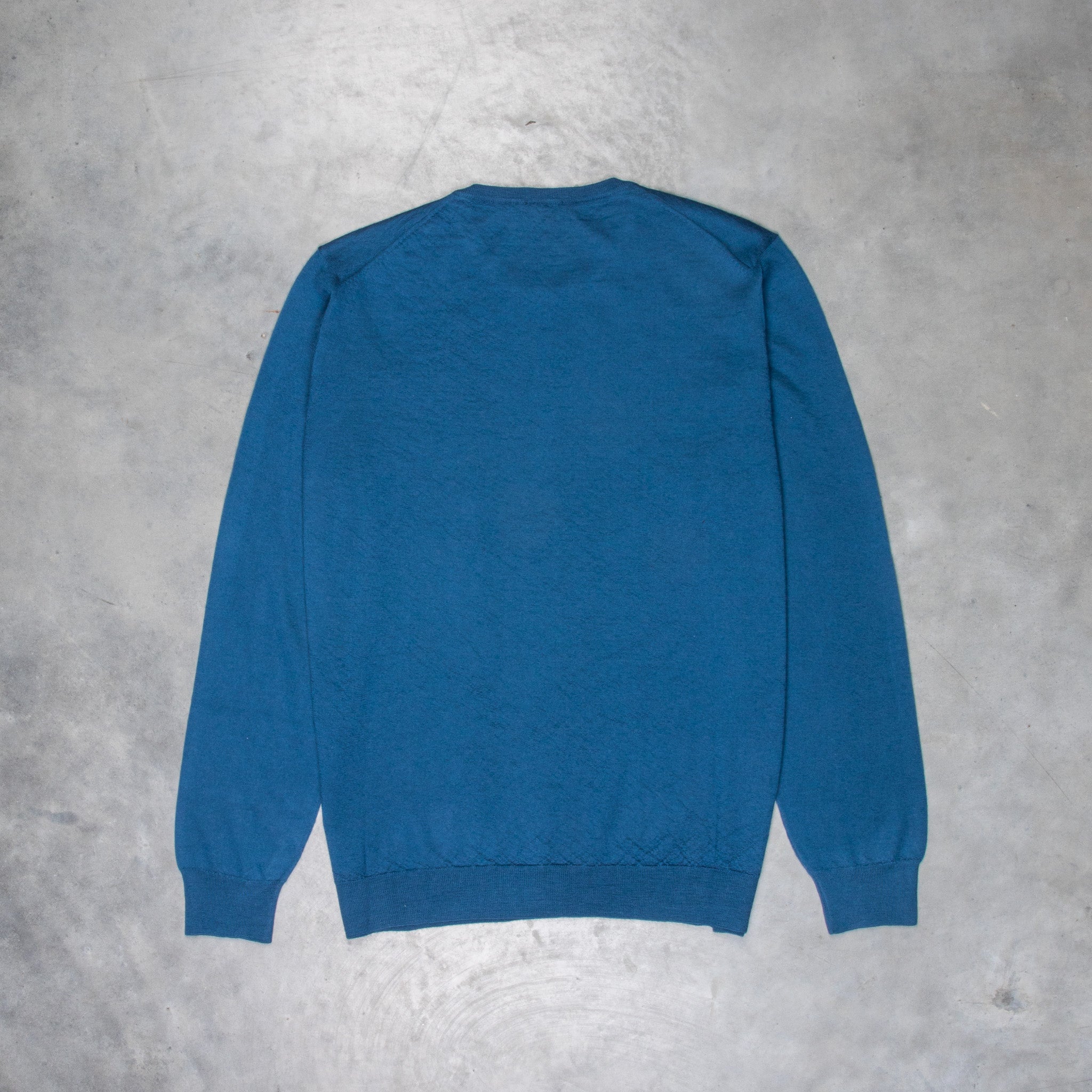 Drumohr Luxury 30G cashmere Crew Neck Blu Acciaio