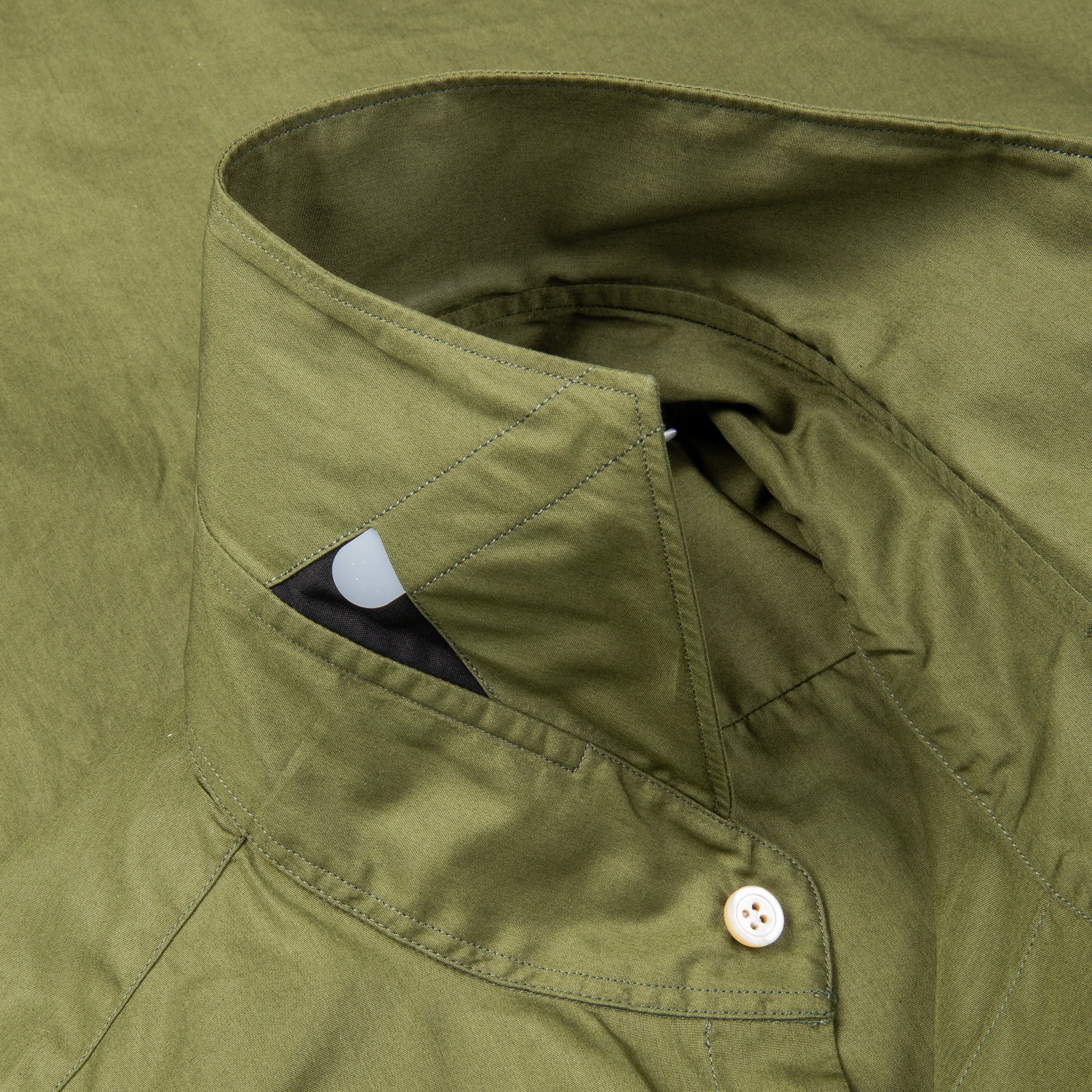 Finamore Tokyo Shirt Sergio Collar Alumo poplin olive