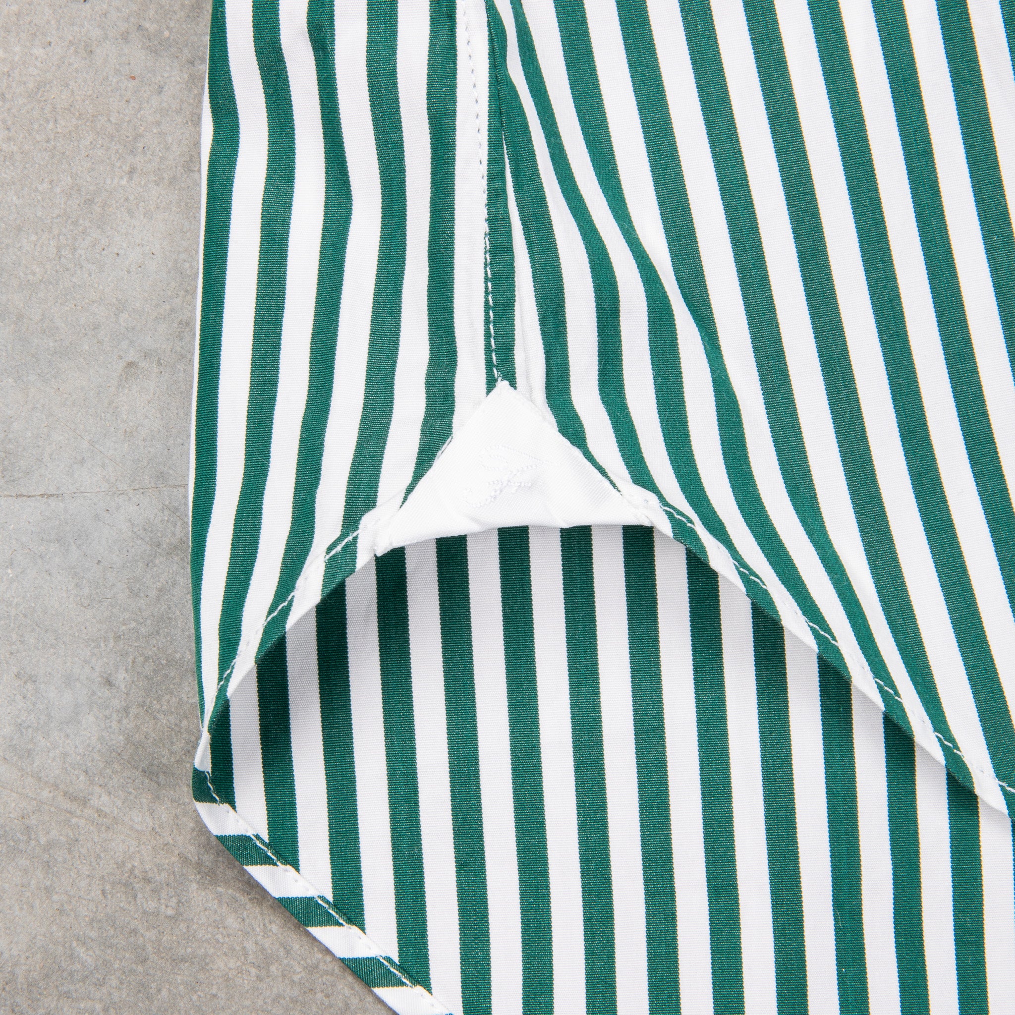 Finamore Gaeta Fit Collo Lucio Bengal Stripe Shirt Verde Inglese