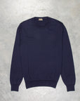 Drumohr Luxury 30G Cashmere Crew Neck Blu Notte