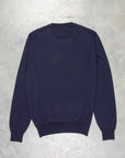 Drumohr Luxury 30G Cashmere Crew Neck Blu Notte