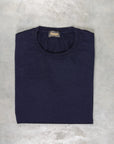 Drumohr Luxury 30G Cashmere Crew Neck Blu Notte