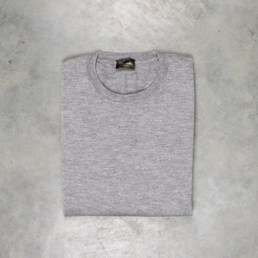 Drumohr Luxury 30G cashmere Crew Neck Grigio Medio
