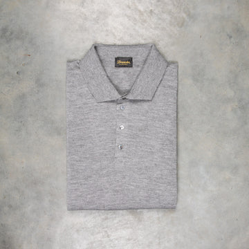 Drumohr Luxury 30G Cashmere Polo Grigio Medio