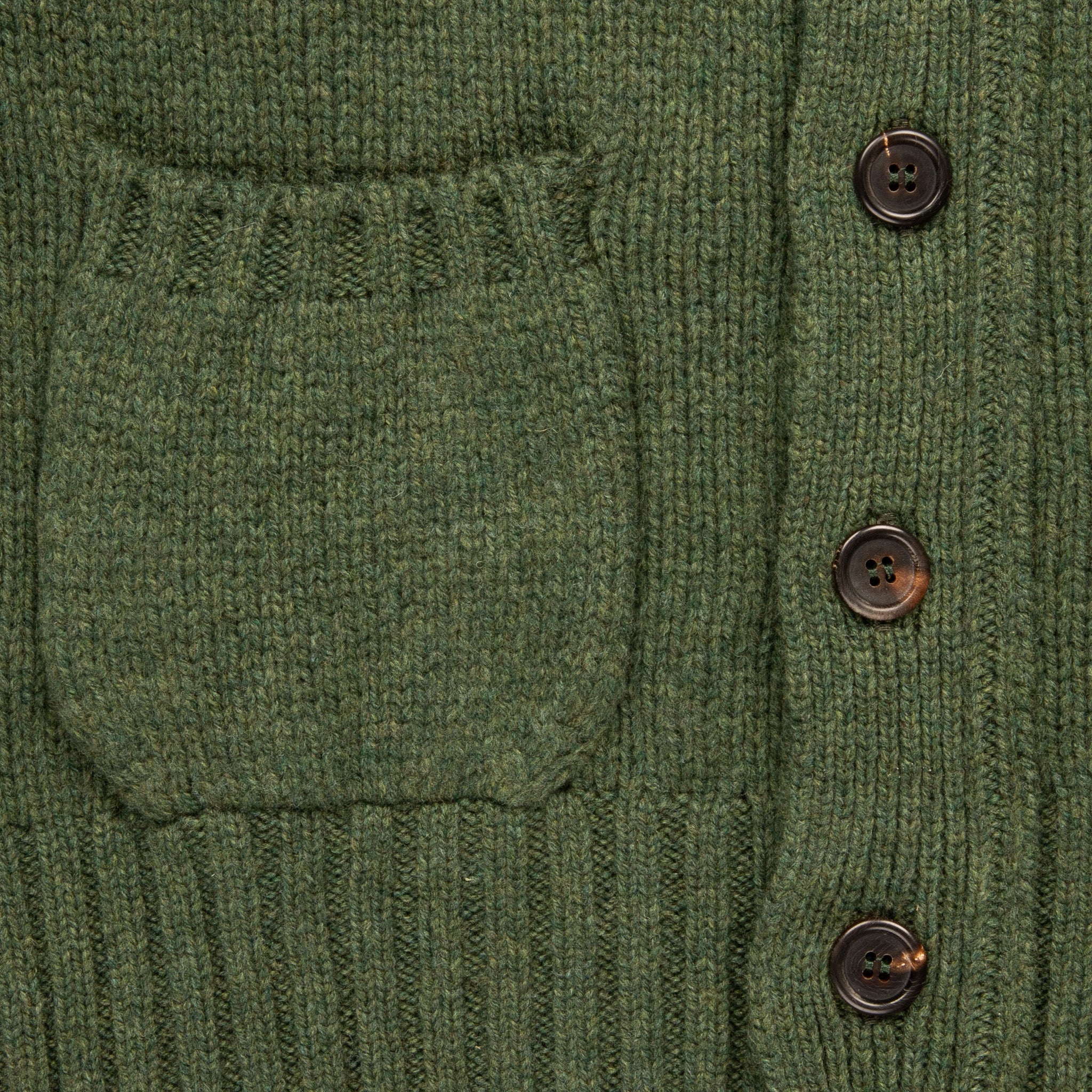 William Lockie x Frans Boone Alain 3-Pocket Cardigan Lambswool Rosemary
