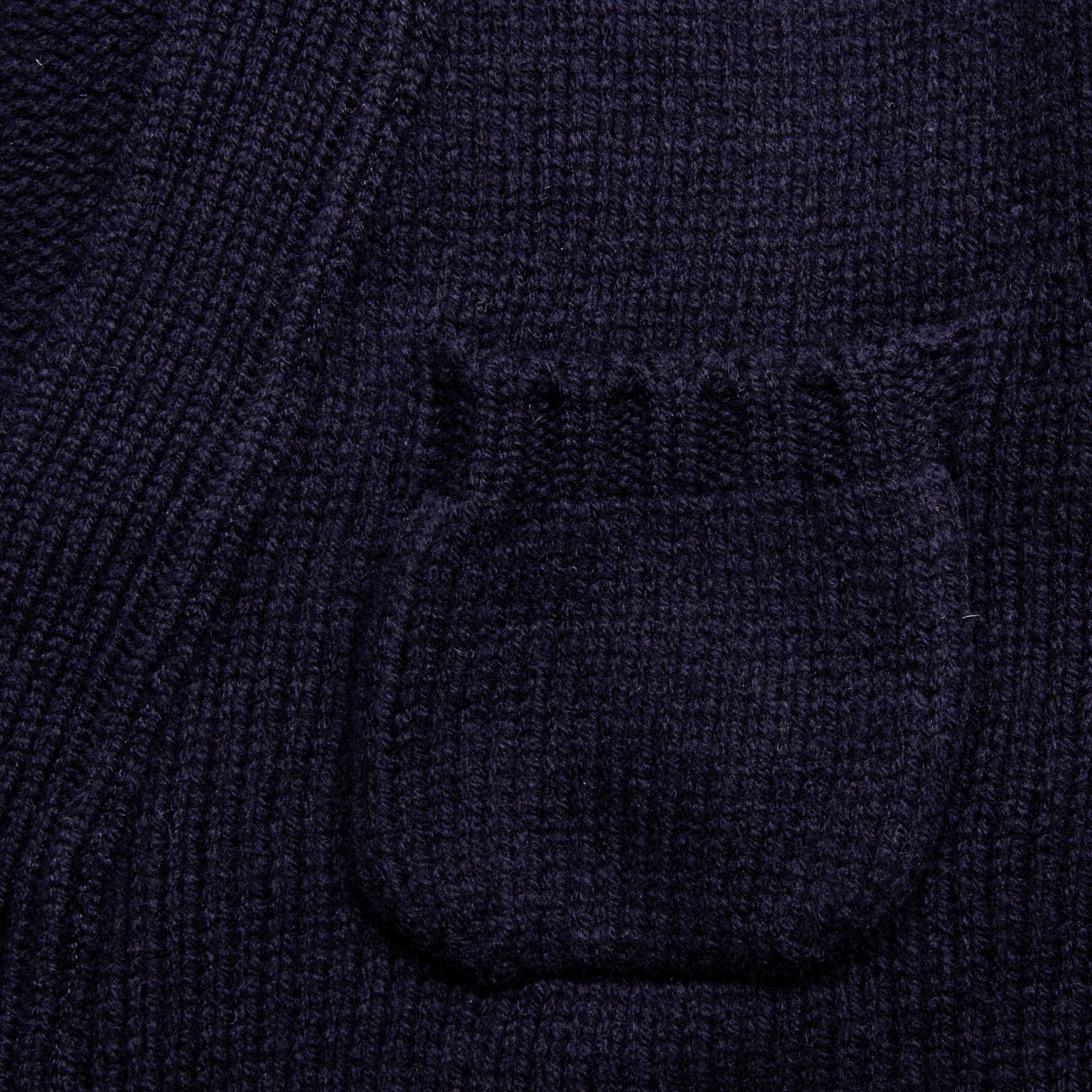William Lockie x Frans Boone Alain 3-Pocket Cardigan Lambswool Navy