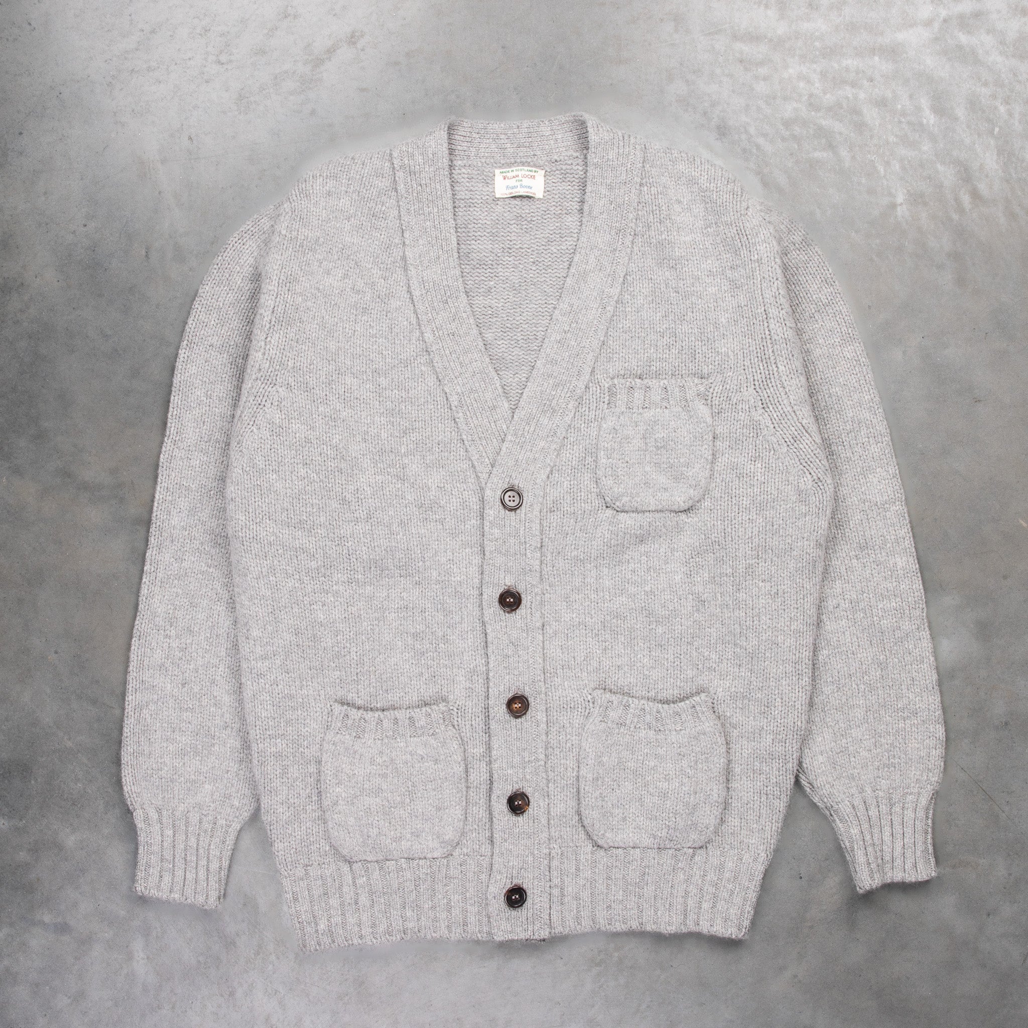 William Lockie x Frans Boone Alain 3-Pocket Cardigan Lambswool Flannel ...