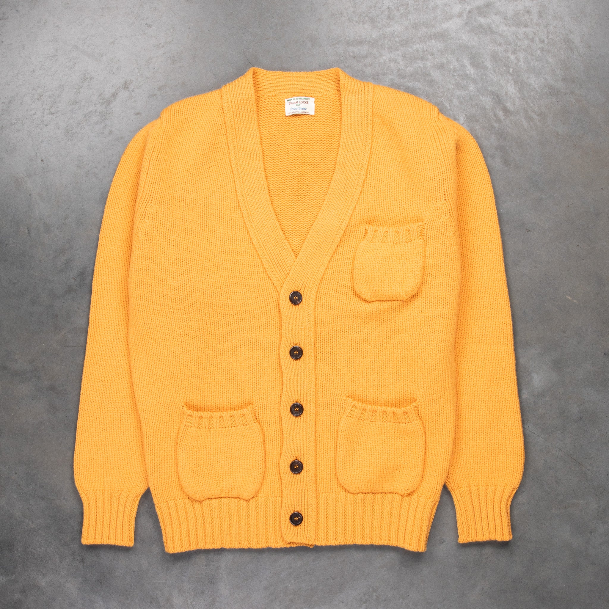 William Lockie x Frans Boone Alain 3-Pocket Cardigan Lambswool Harvest ...