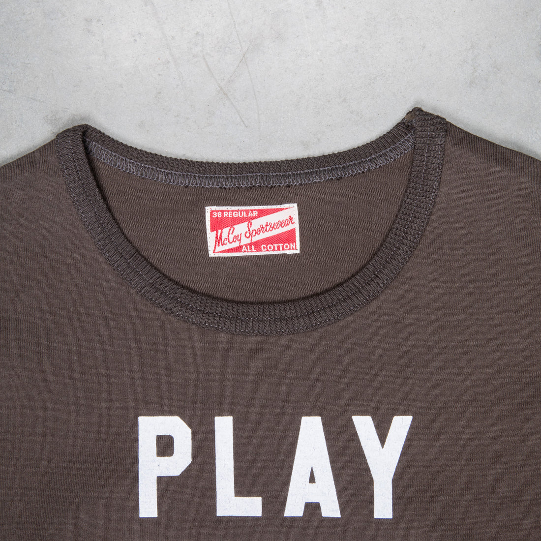 The Real McCoy's Football T-Shirt Sticky Fingers Charcoal