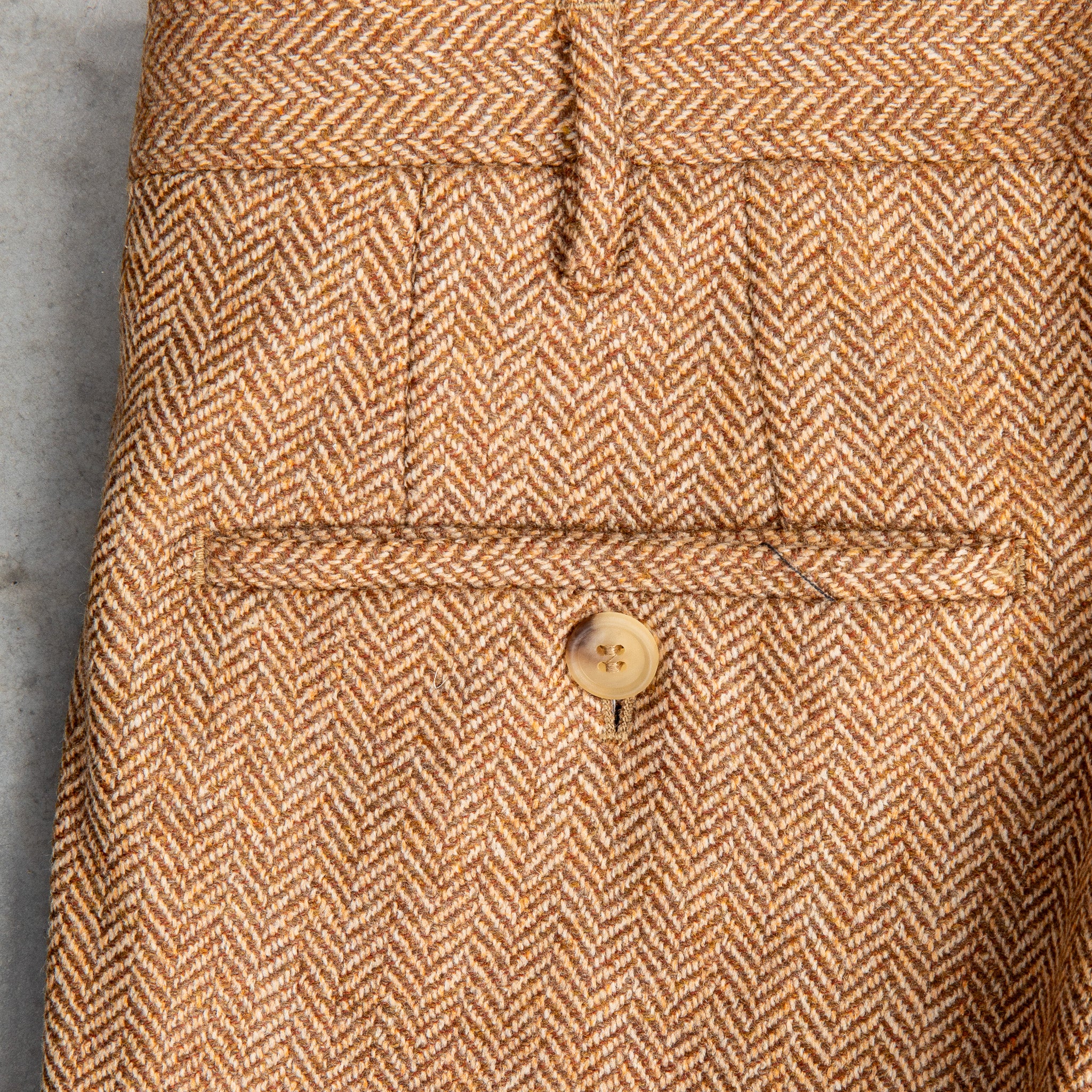 Rota Wool Cashmere Herringbone High Rise Pants Rust