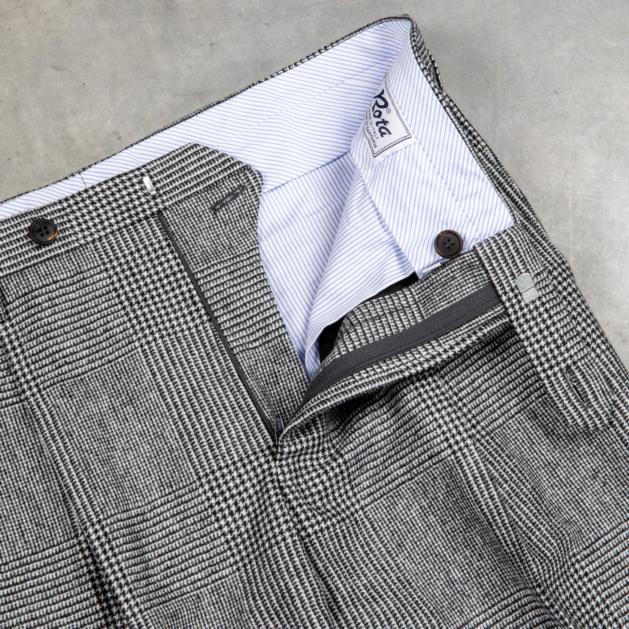 Rota Wool Prince of Wales Check High Rise Pants