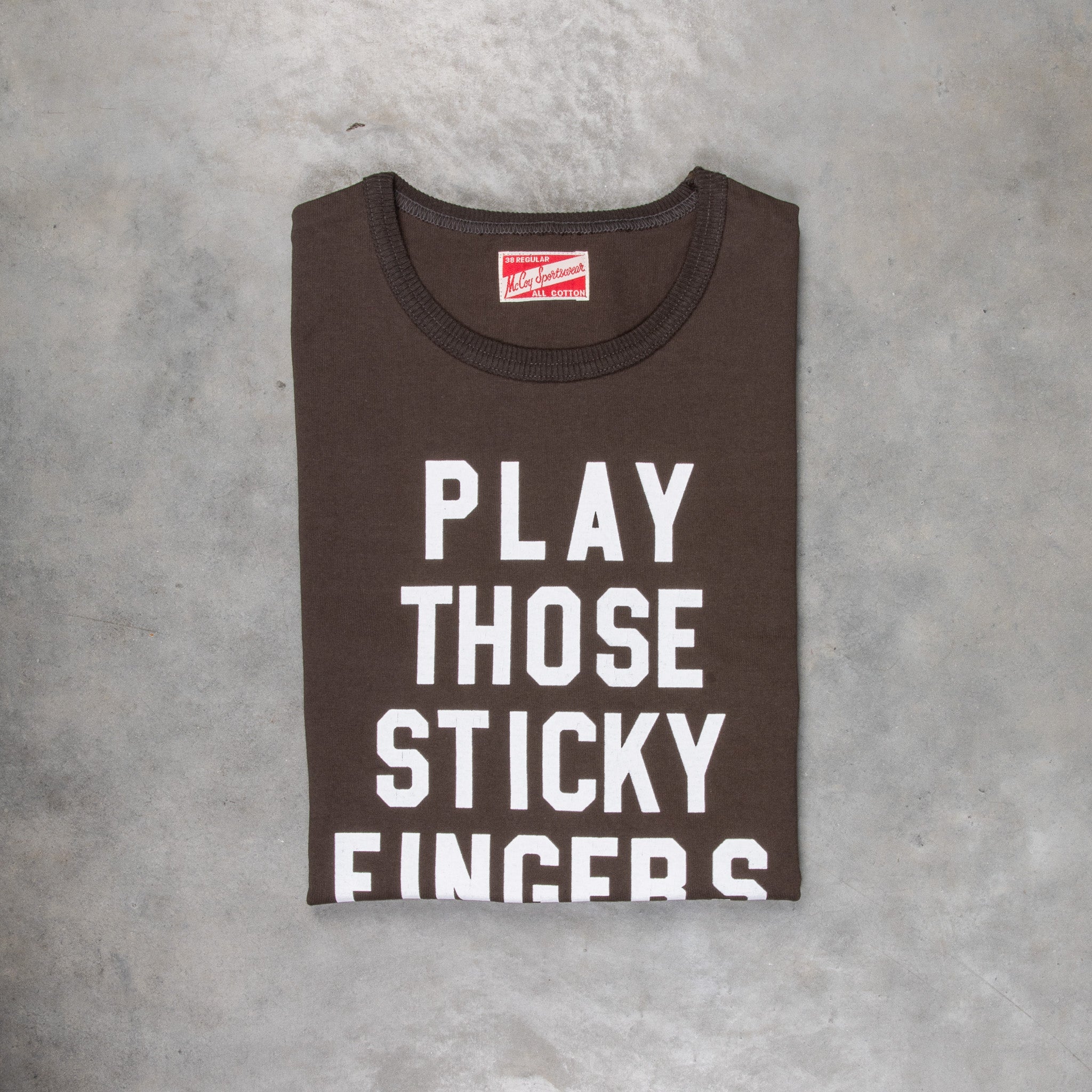 The Real McCoy&#39;s Football T-Shirt Sticky Fingers Charcoal
