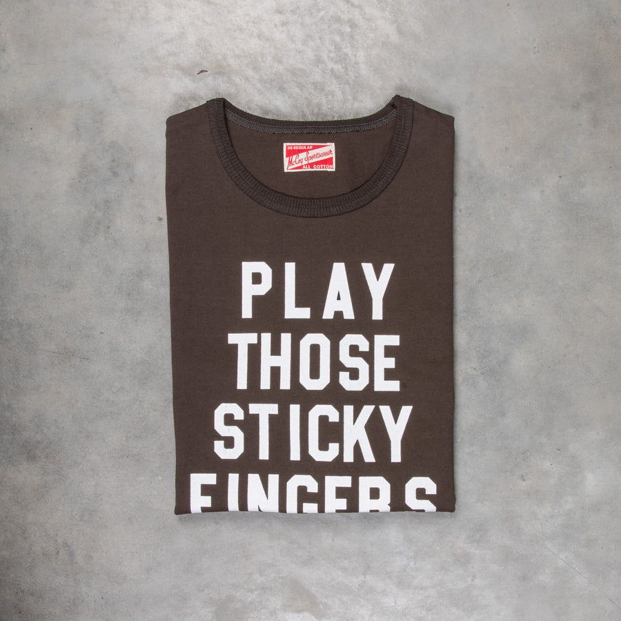 The Real McCoy's Football T-Shirt Sticky Fingers Charcoal