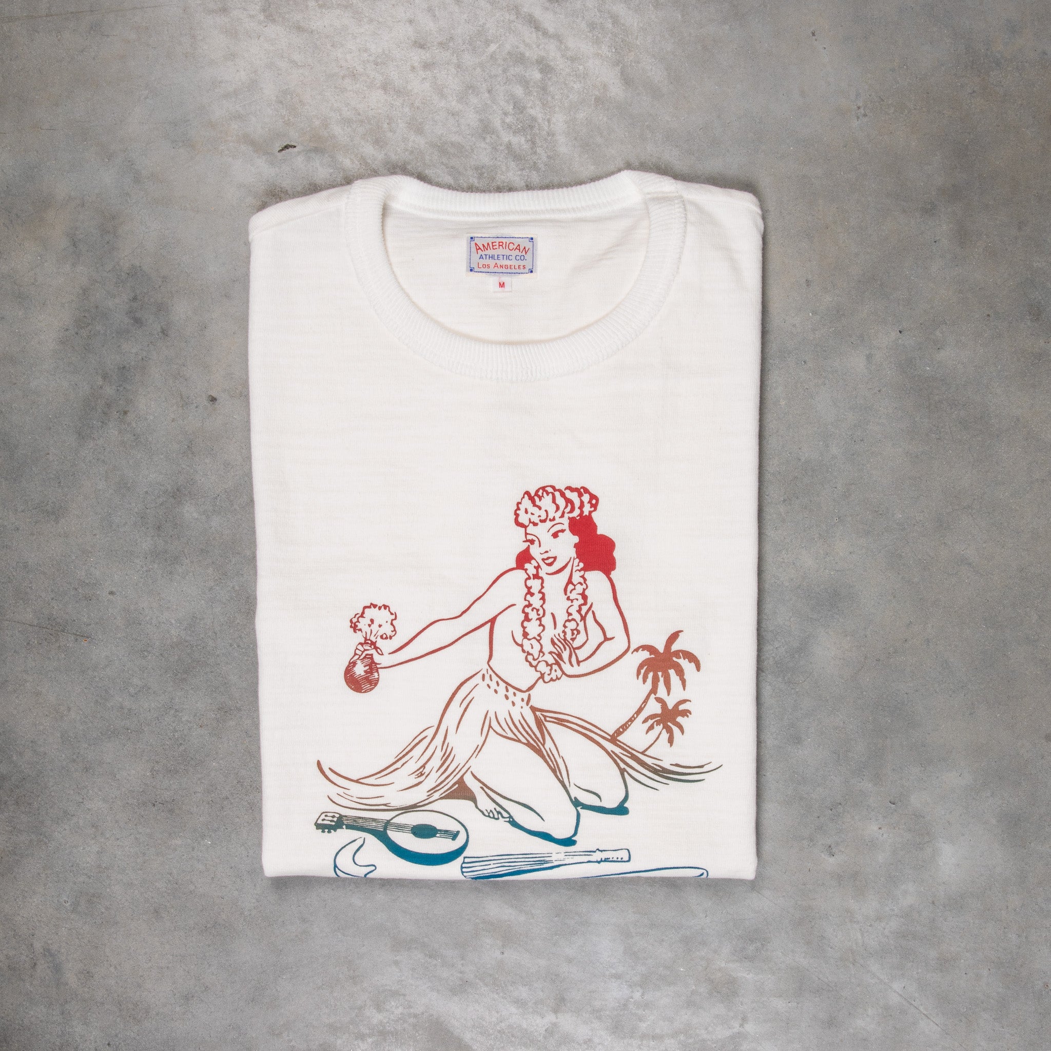 The Real McCoy's Athlethic Hawaii, Aloha T-Shirt Milk – Frans