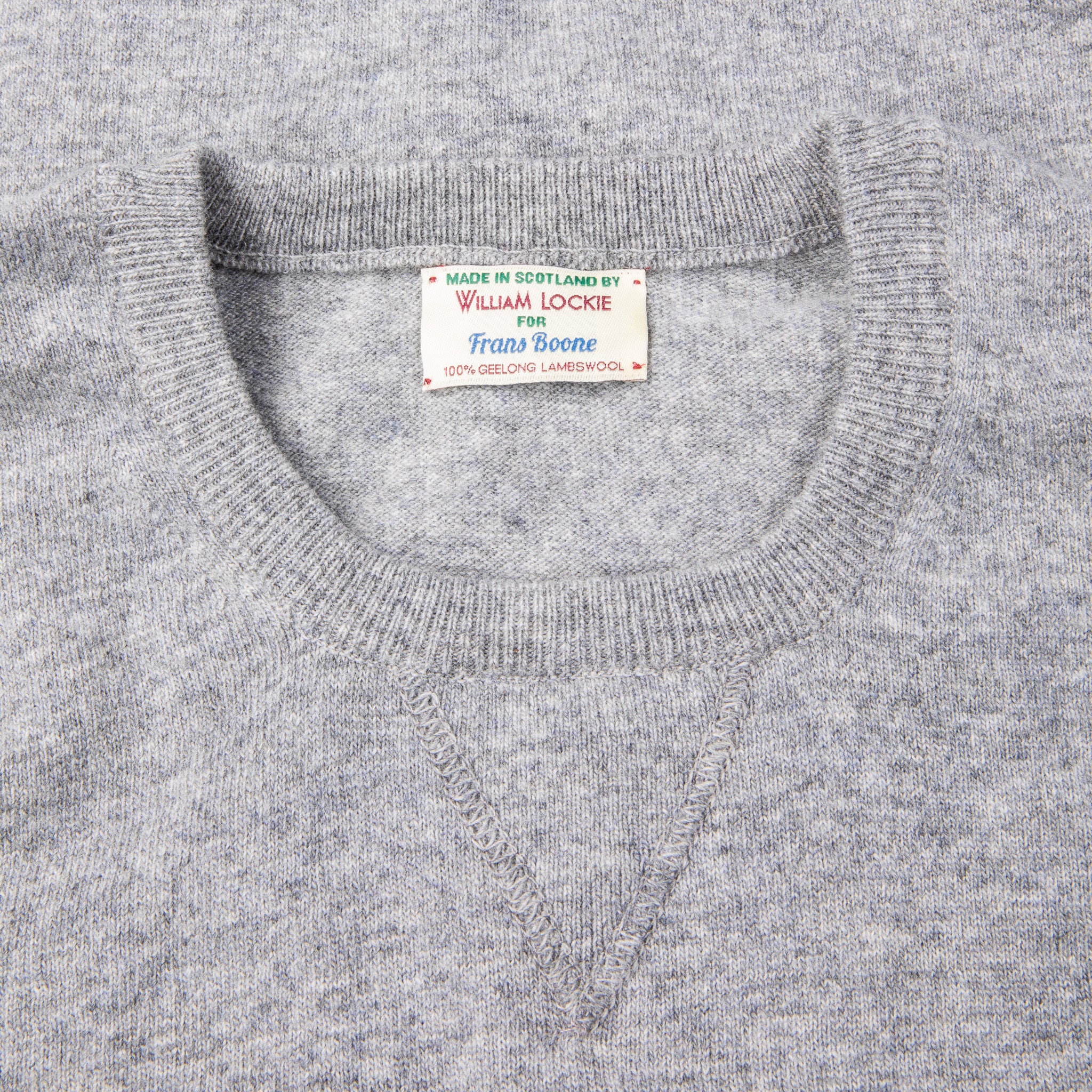 William Lockie x Frans Boone Super Geelong Vintage fit sweater Flannel Grey