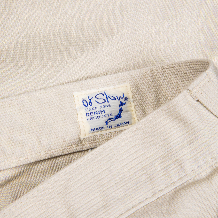 Orslow 107 Cotton Pique Ivy Fit pants Ivory