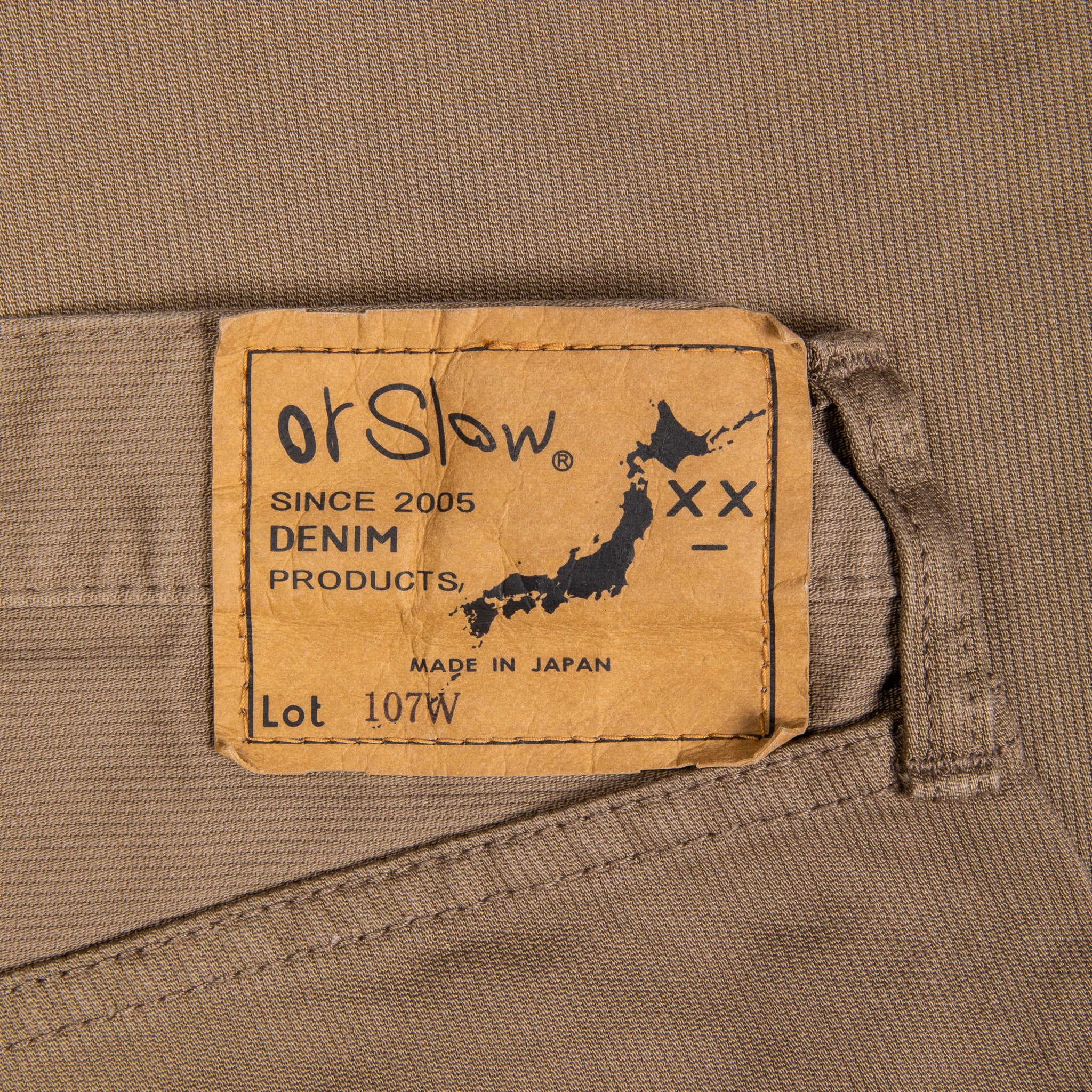 Orslow 107 Cotton Pique Ivy Fit Pants Dusty Olive