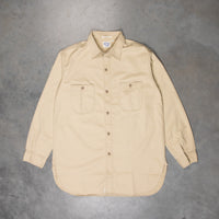 Orslow Cotton twill vintage fit work shirt beige
