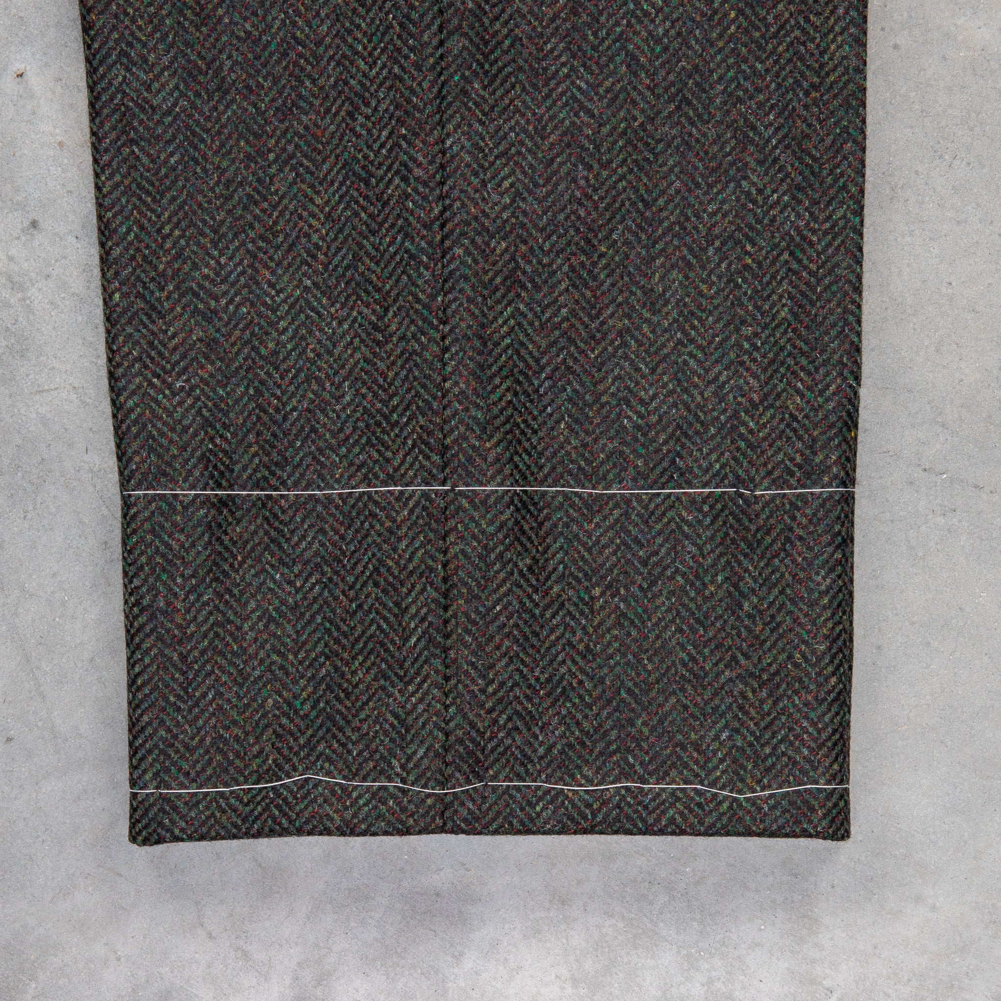 Rota Pantaloni High Rise Regular Fit Flannel Herringbone Verde Scuro