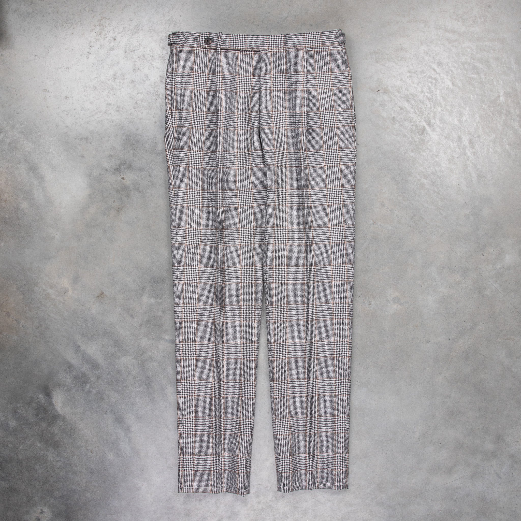 Rota Pantaloni High Rise Regular Fit Flannel Prince of Wales Check Beige
