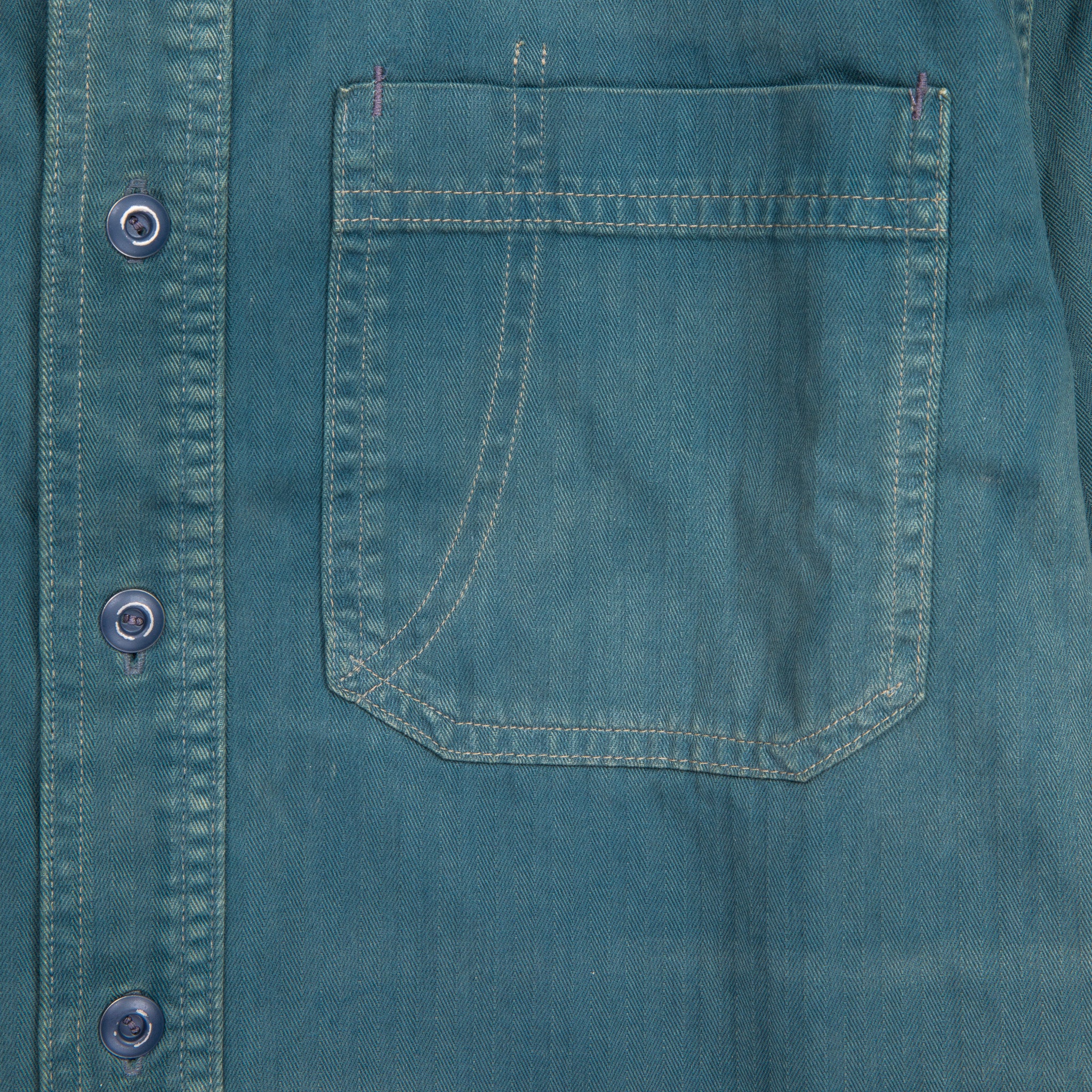 RRL Trail Herringbone Twill Workshirt Blue Gray