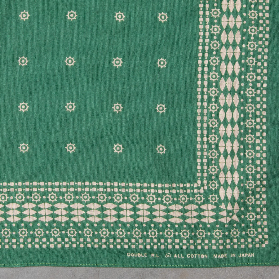 RRL Benson Bandana scarf faded green cream