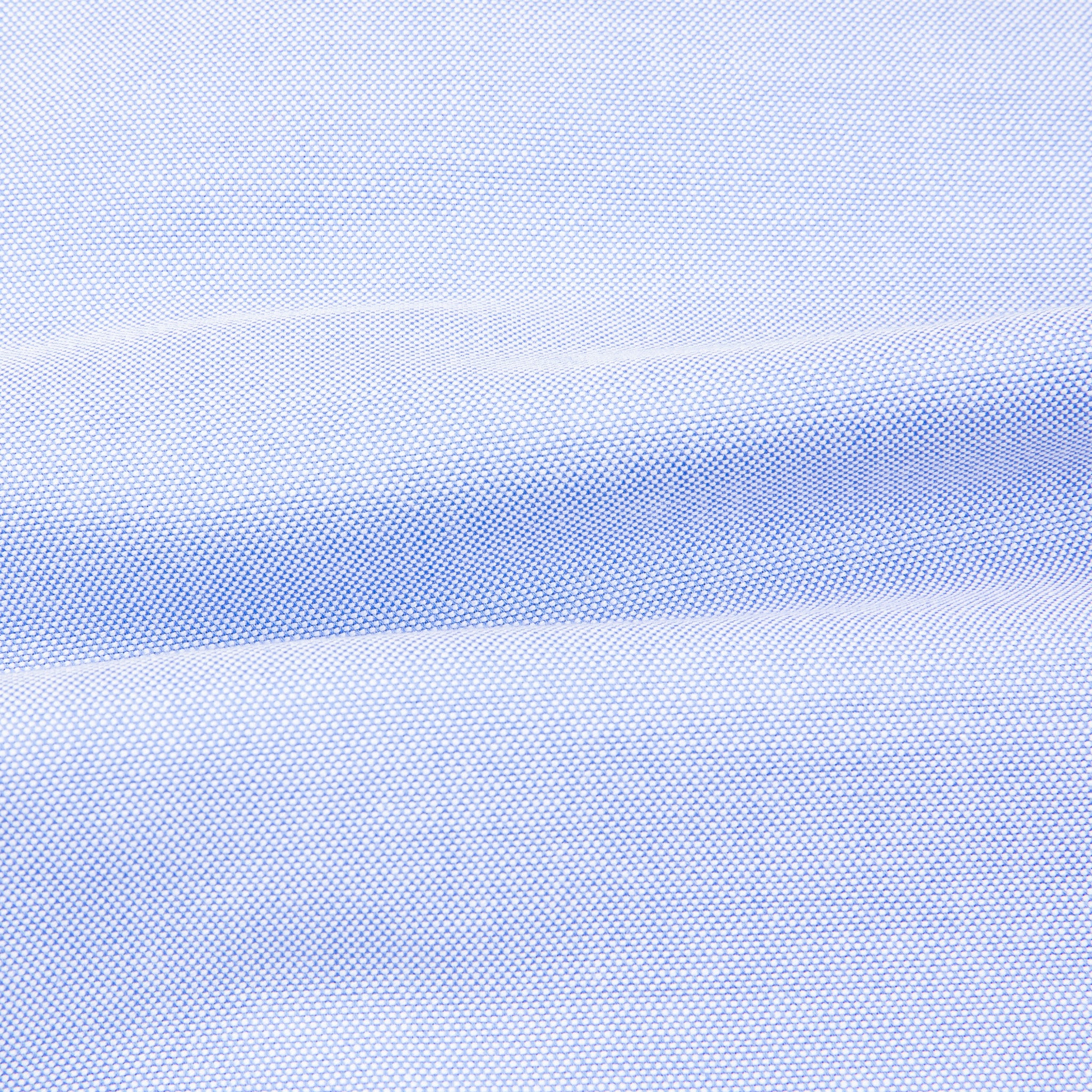 Finamore Gaeta Shirt Sergio Collar Washed Oxford Blue