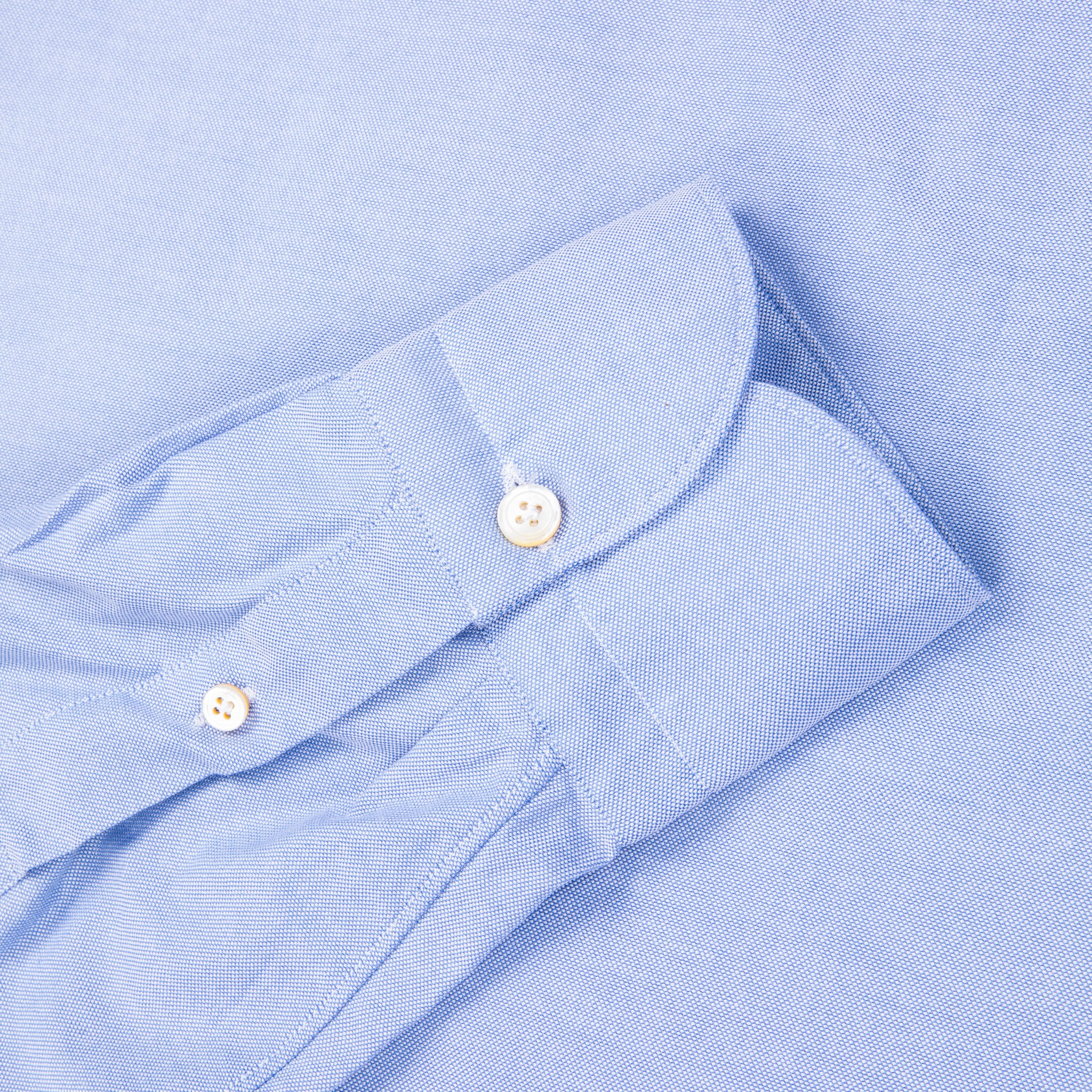 Finamore Gaeta Shirt Sergio Collar Washed Oxford Blue