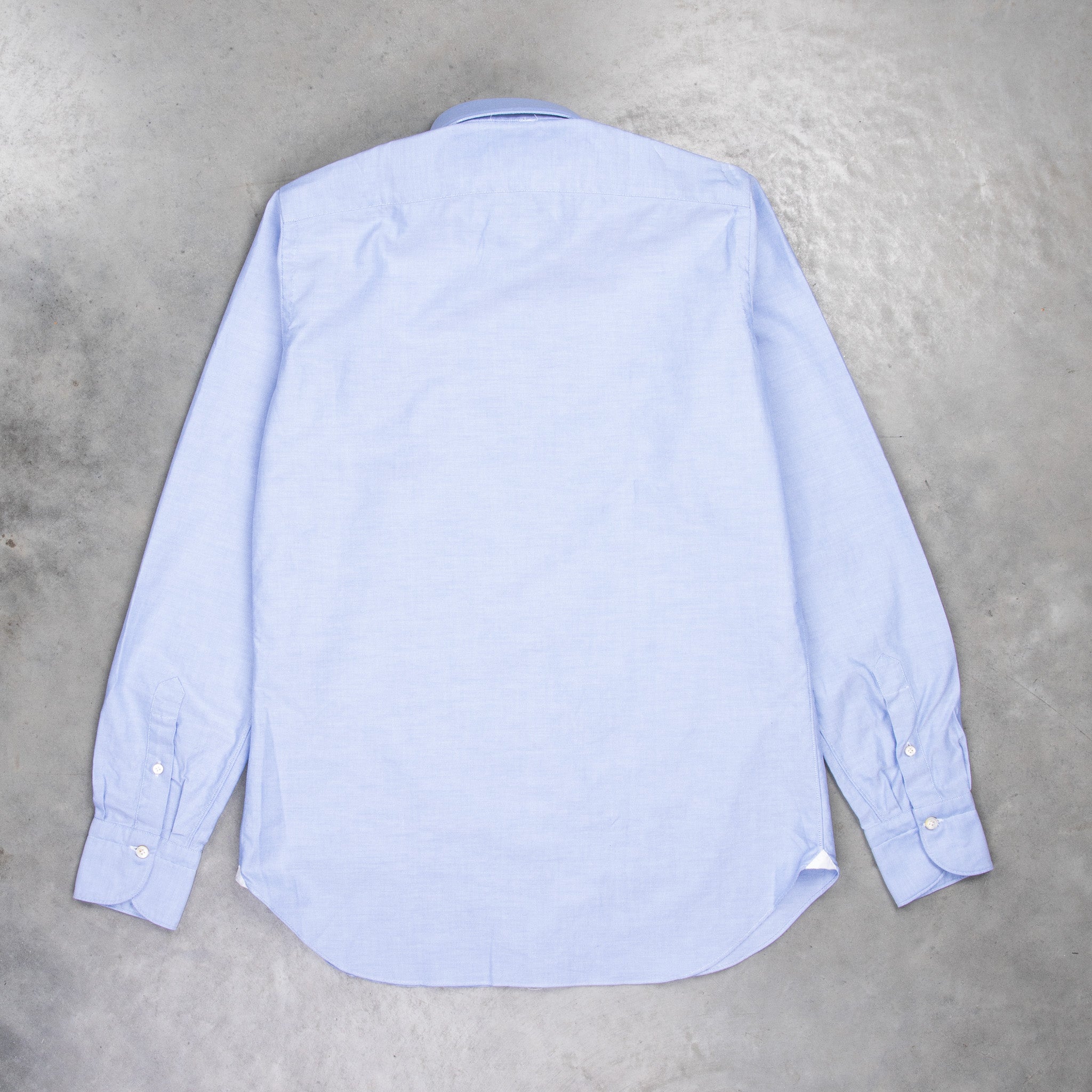 Finamore Gaeta Shirt Sergio Collar Washed Oxford Blue