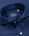 Finamore Gaeta Shirt Sergio Collar Poplin navy