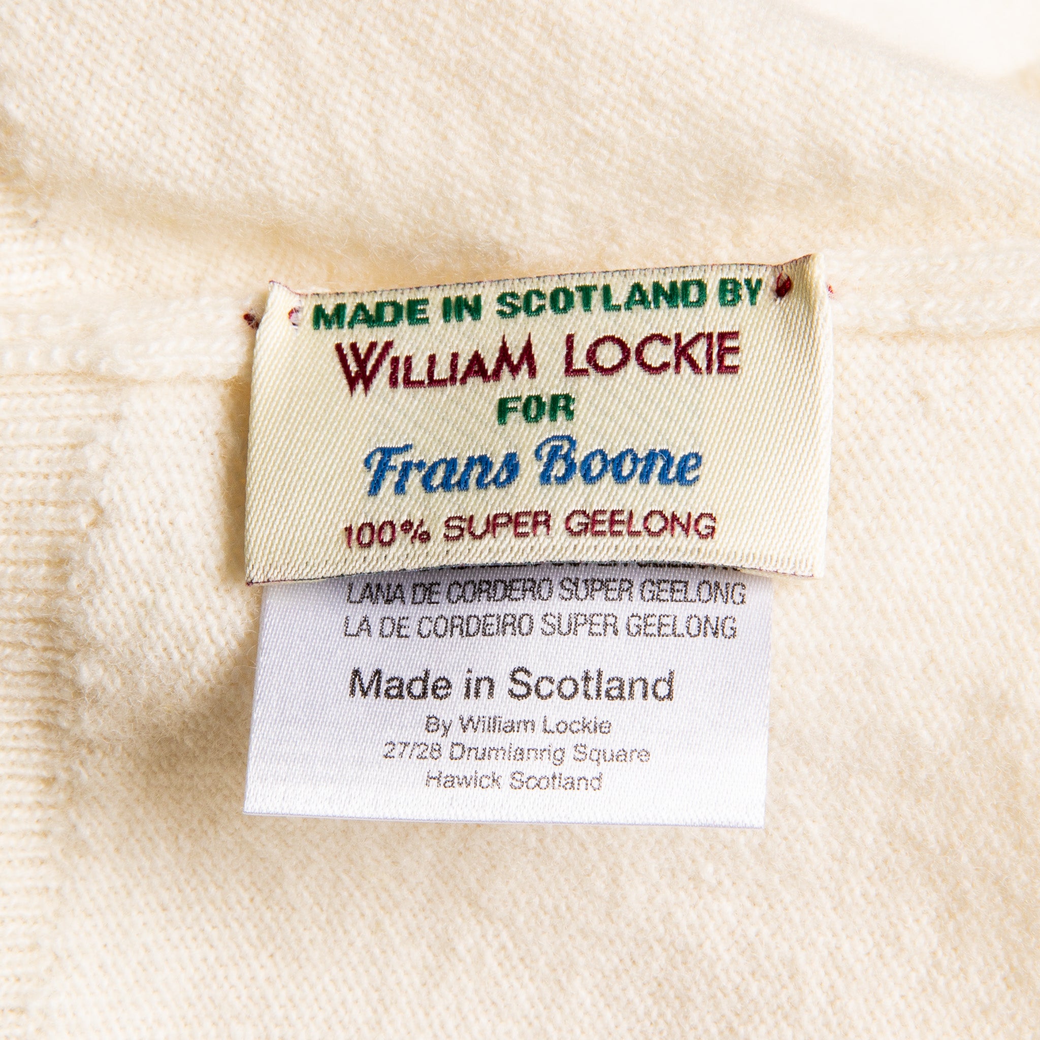 William Lockie x Frans Boone Super Geelong Roll Neck Ecru