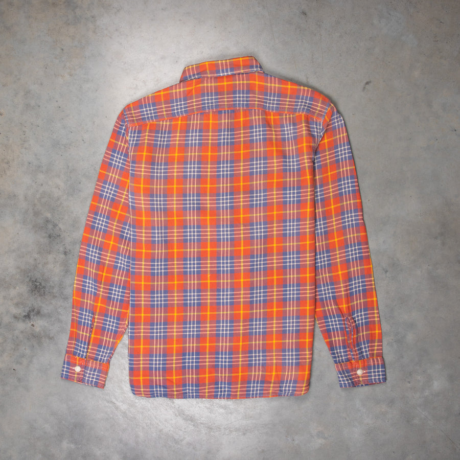 RRL Farrell longsleeve workshirt red blue cotton twill