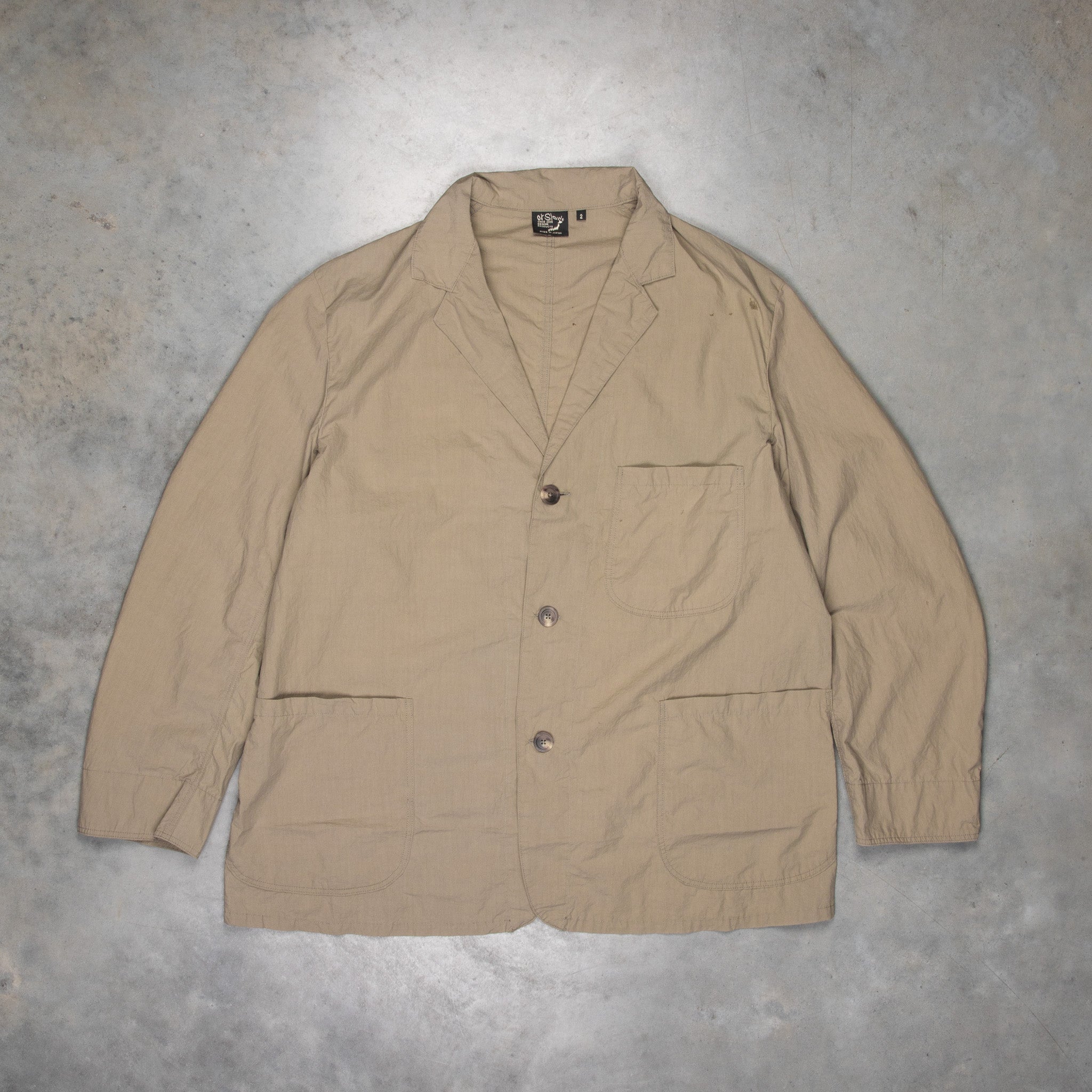 Orslow light simple work jacket greige 55 – Frans Boone Store