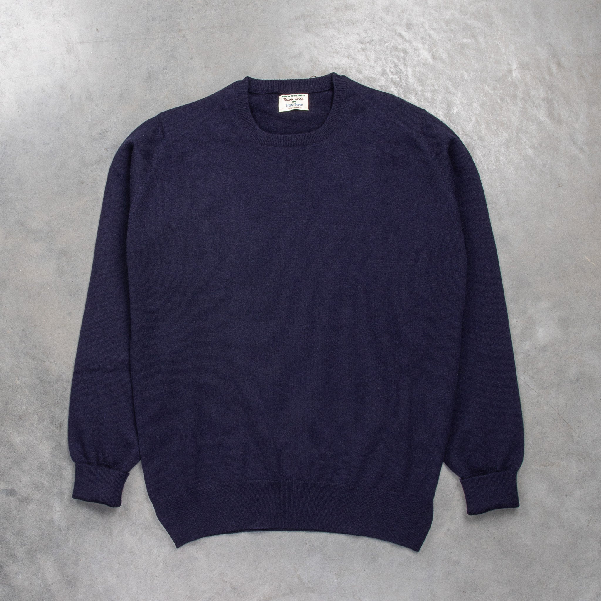 William Lockie Oxton Cashmere Crew Neck Dark Navy