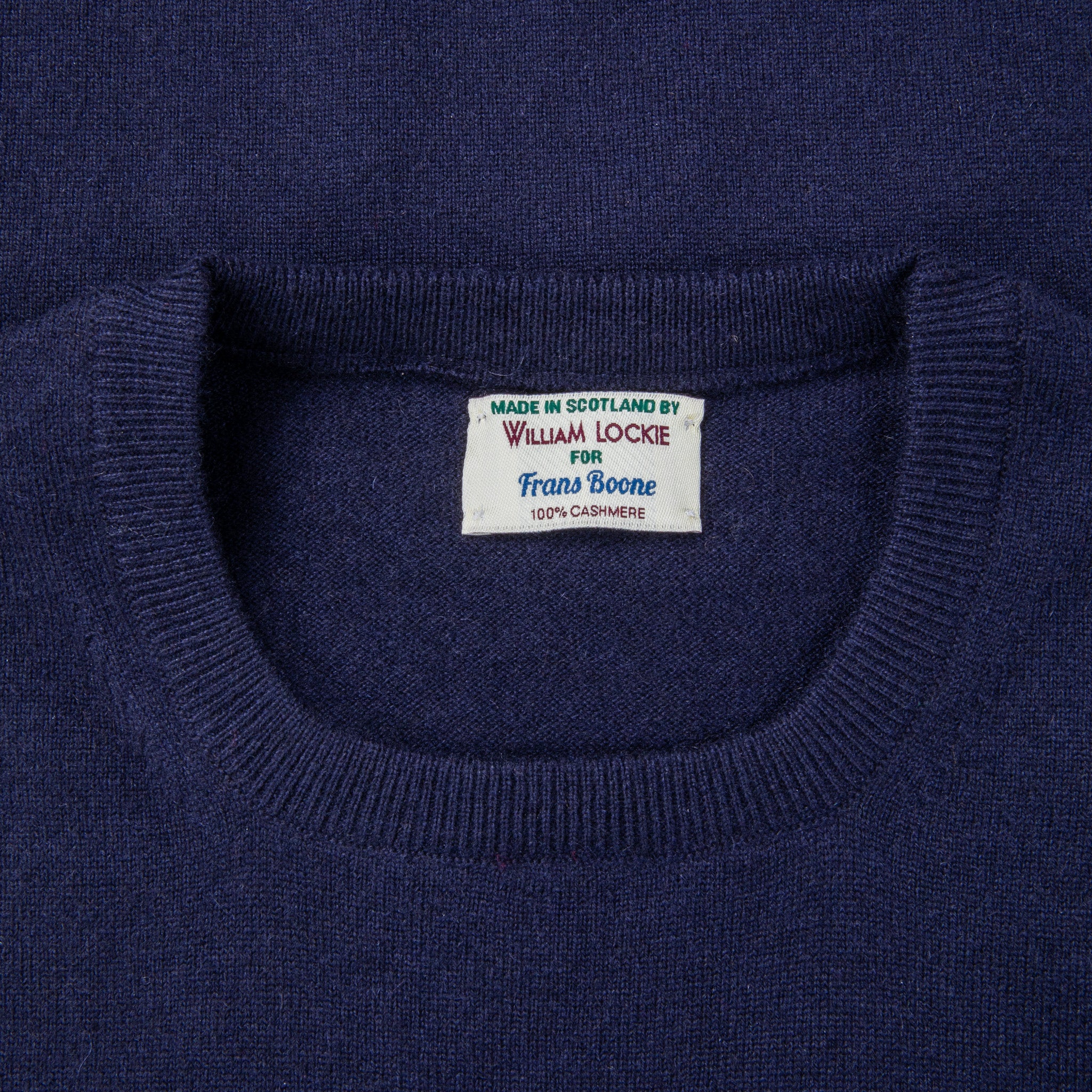 William Lockie Oxton Cashmere Crew Neck Dark Navy