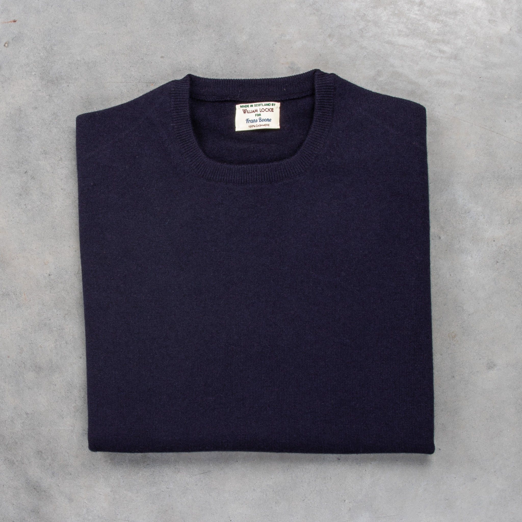 William Lockie Oxton Cashmere Crew Neck Dark Navy
