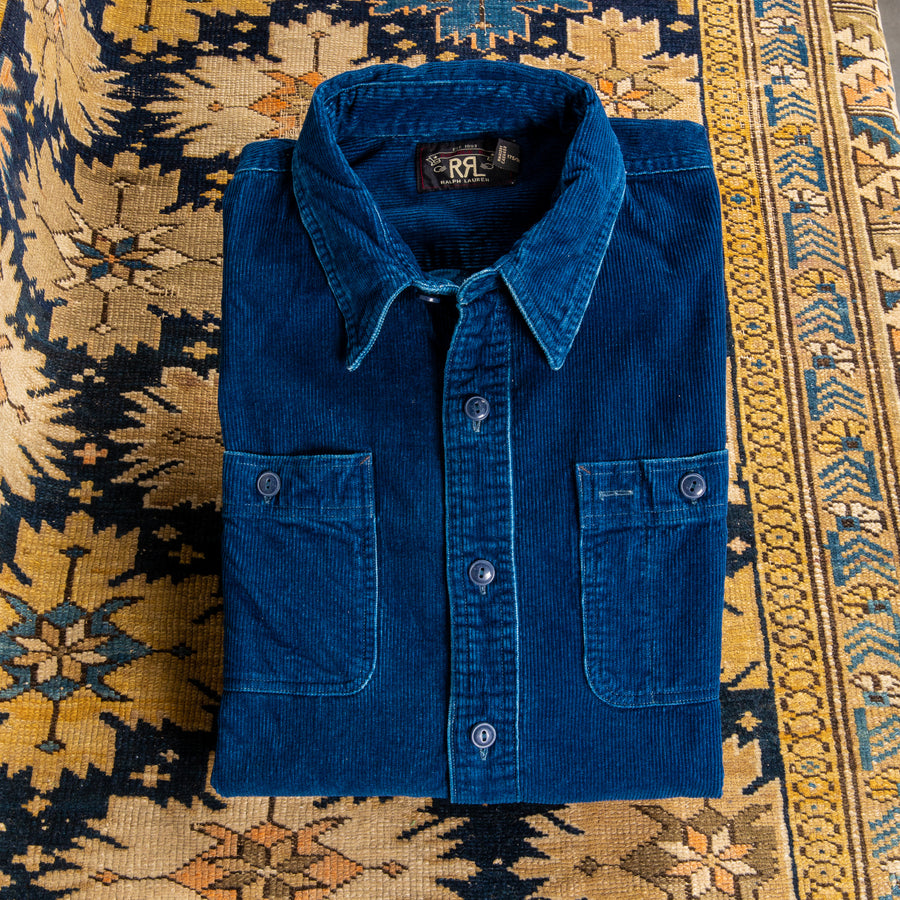 RRL Luke long sleeve  workshirt corduroy dark indigo