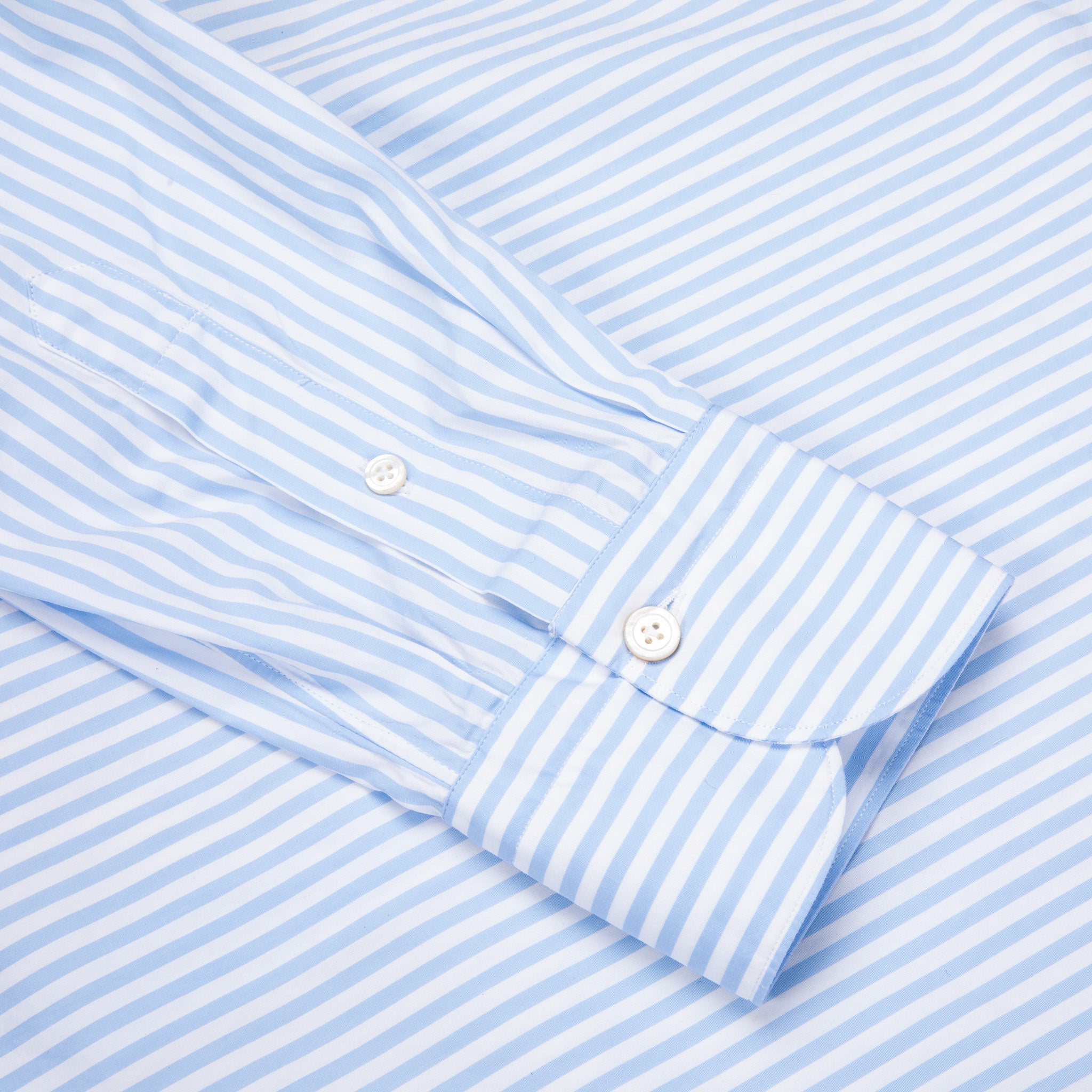 Finamore Gaeta Fit Collo Sergio Bengal Stripe Shirt Blu Azzuro