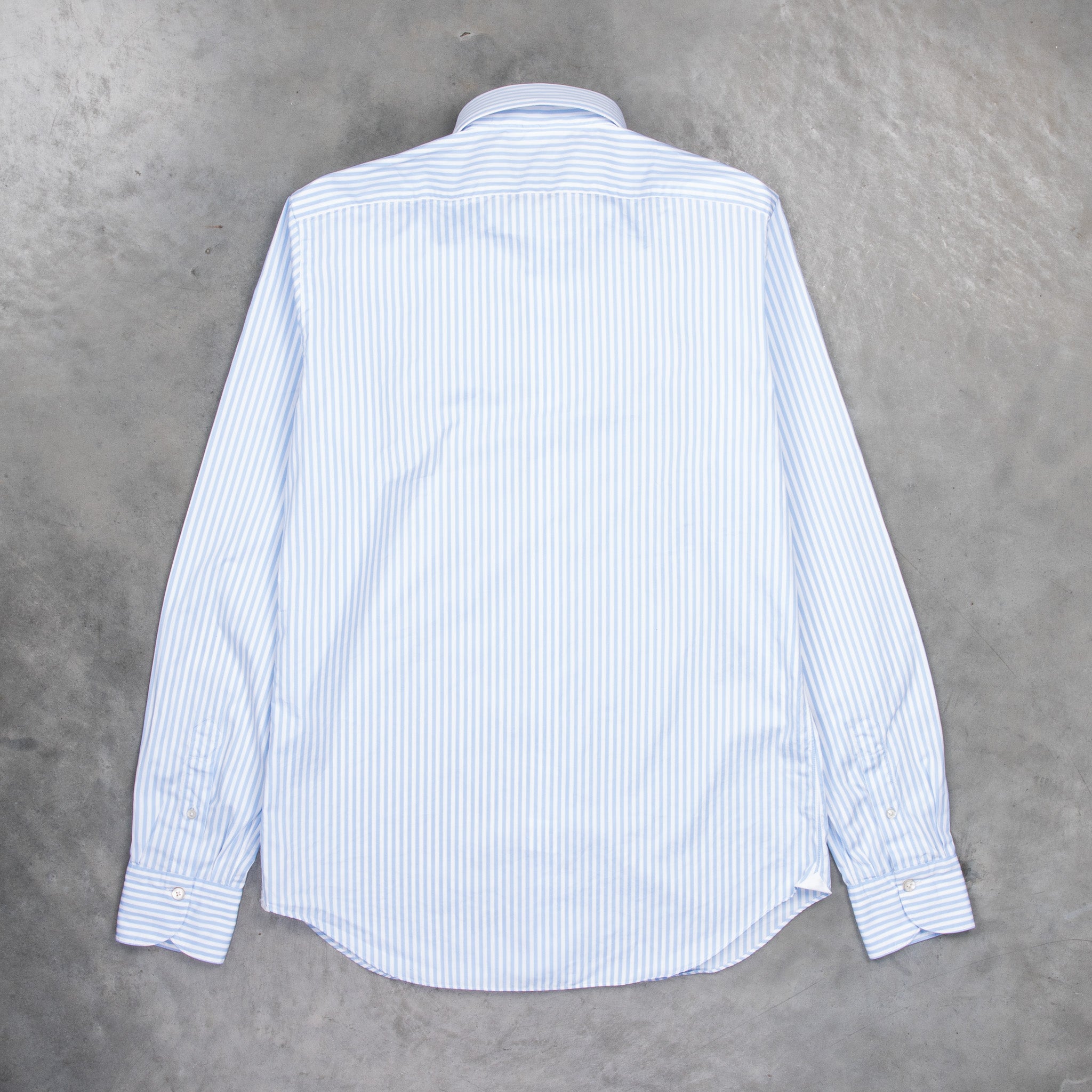 Finamore Gaeta Fit Collo Lucio Bengal Stripe Shirt Blu Azzuro