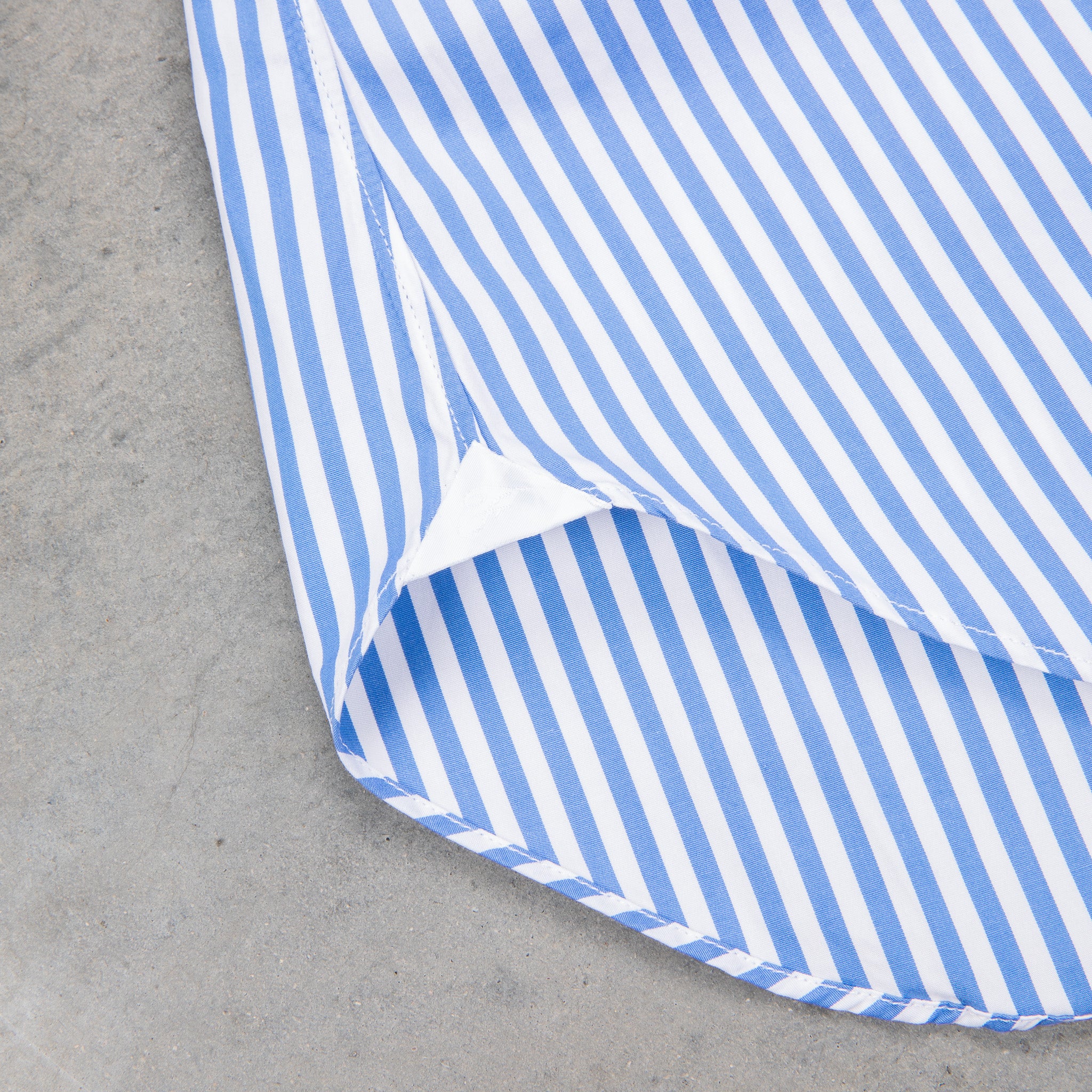 Finamore Gaeta Fit Collo Lucio Bengal Stripe Shirt Blu Medio
