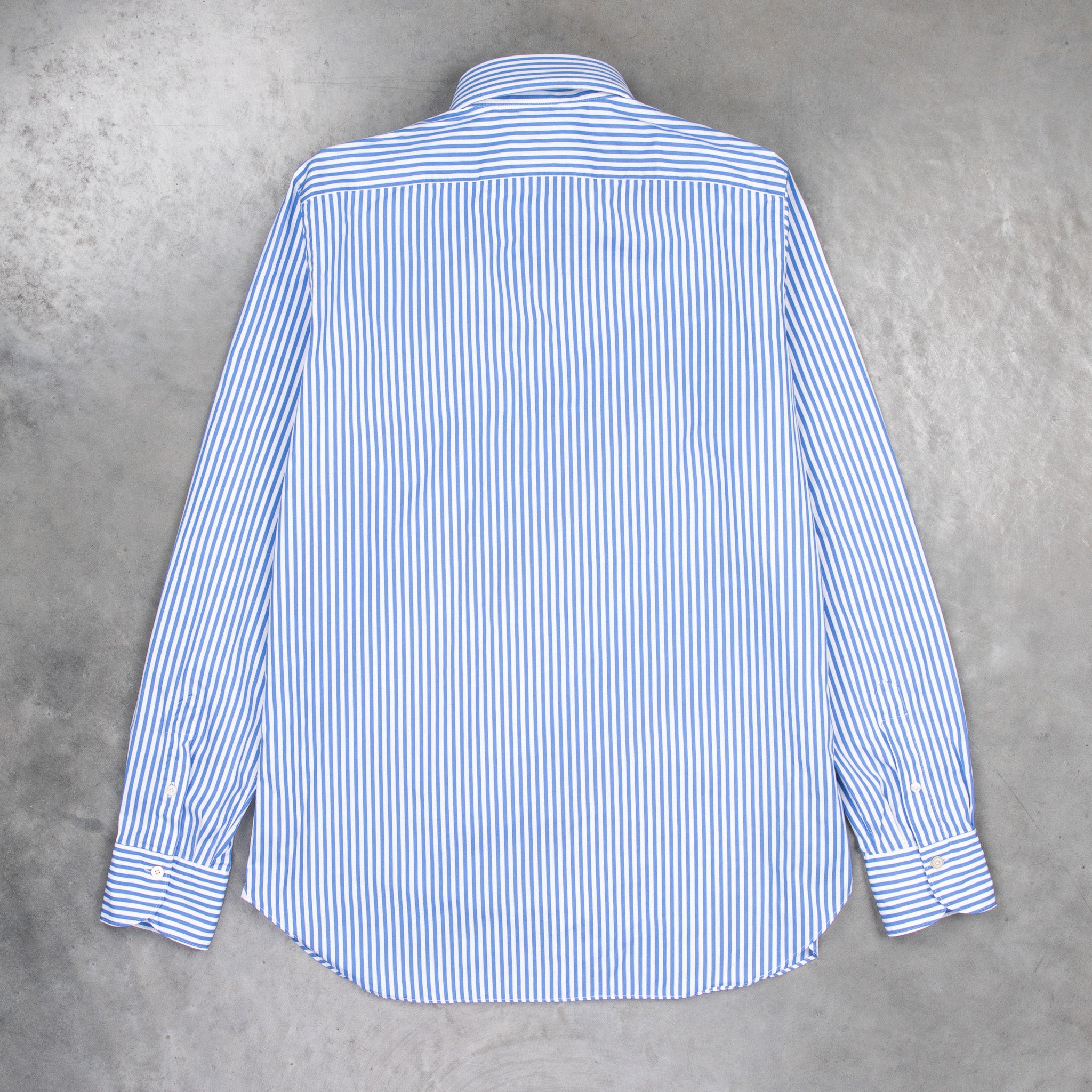 Finamore Gaeta Fit Collo Lucio Bengal Stripe Shirt Blu Medio