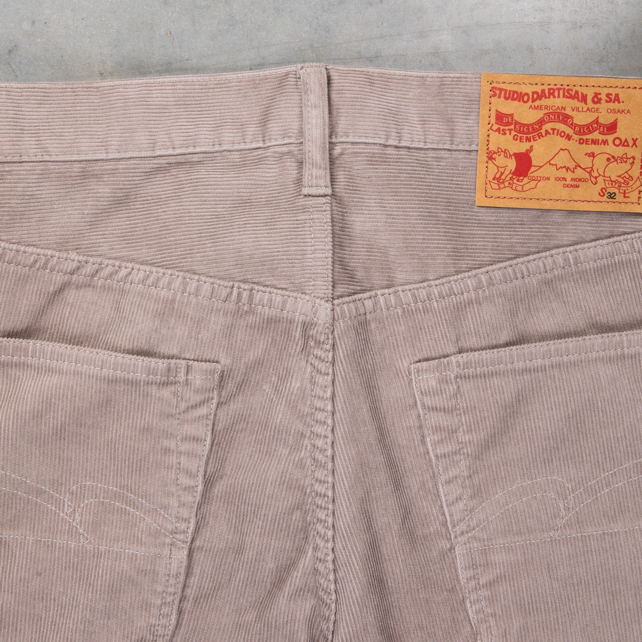Studio D&#39;Artisan FB-909 High Rise Tapered 13-Wale Corduroy Grey