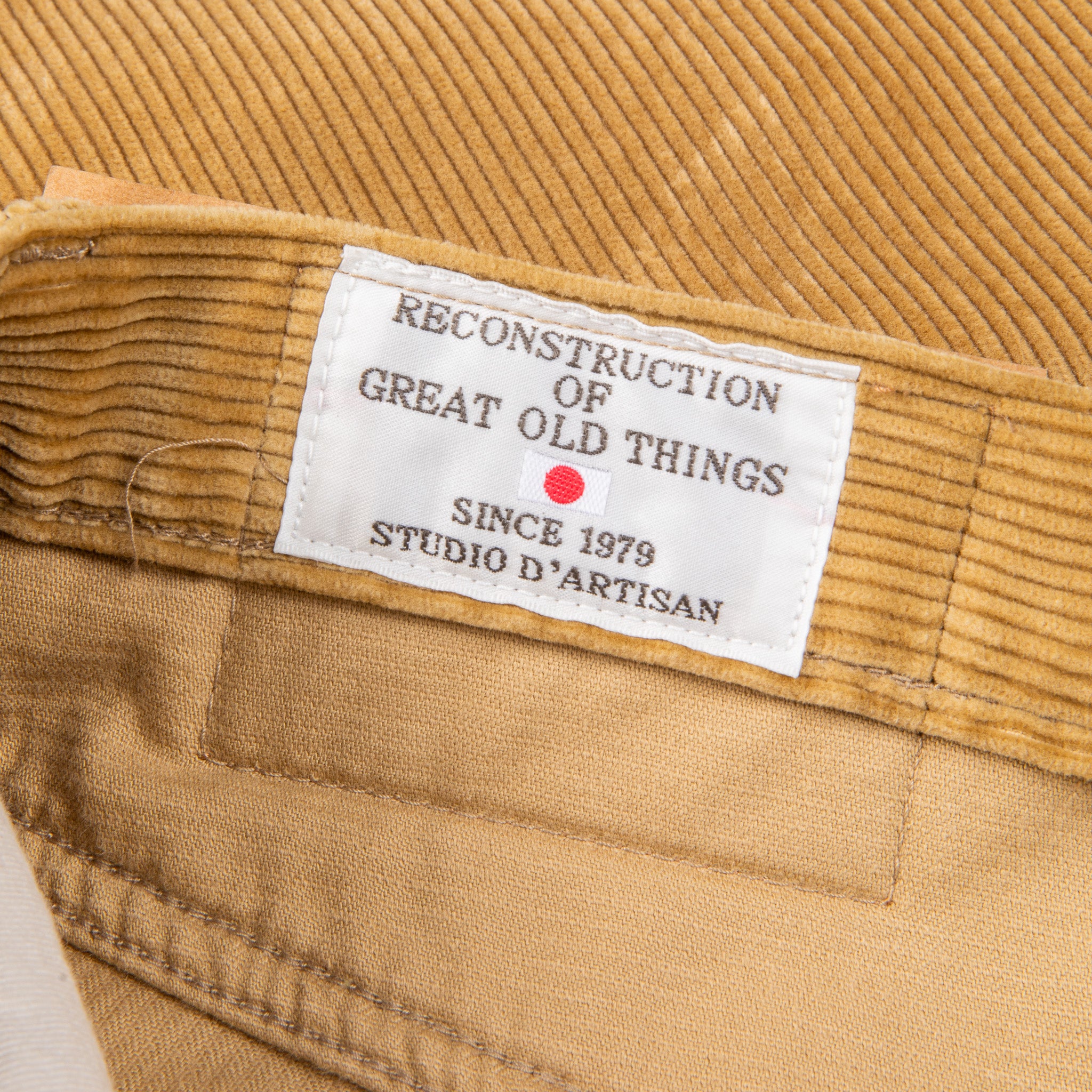 Studio D&#39;Artisan FB-909 High Rise Tapered 9-Wale Corduroy Beige