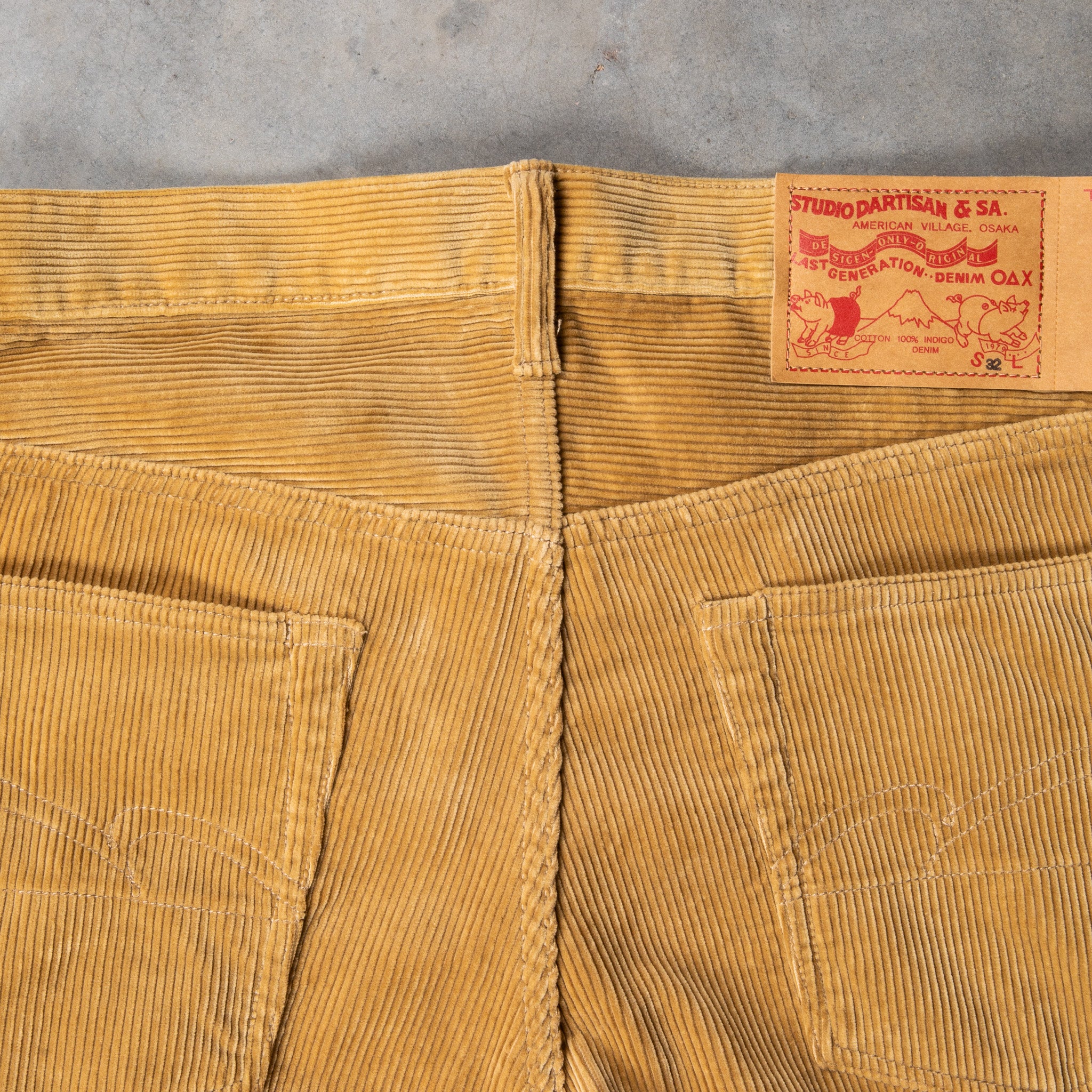 Studio D&#39;Artisan FB-909 High Rise Tapered 9-Wale Corduroy Beige