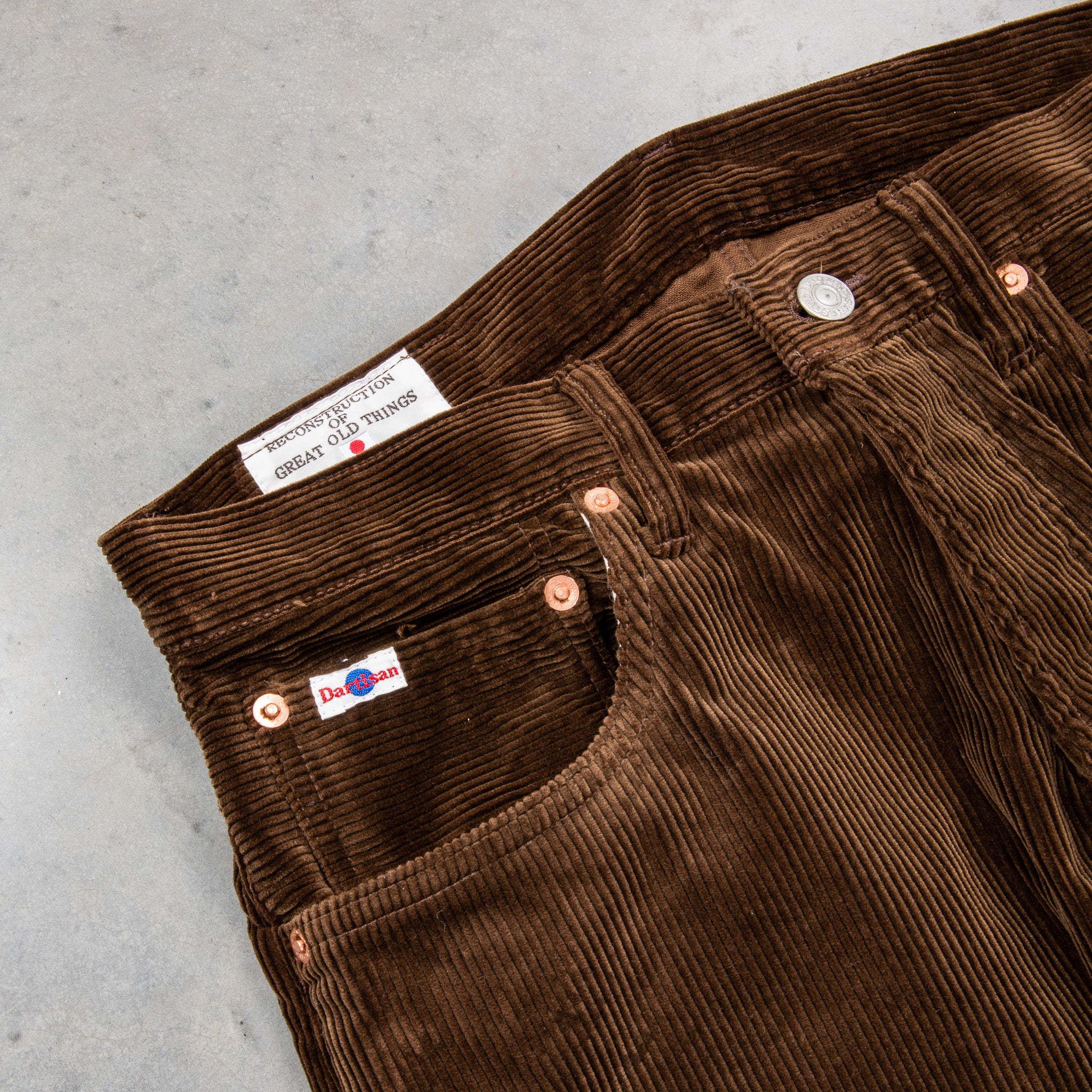 Studio D'Artisan FB-909 High Rise Tapered 9-Wale Corduroy Brown
