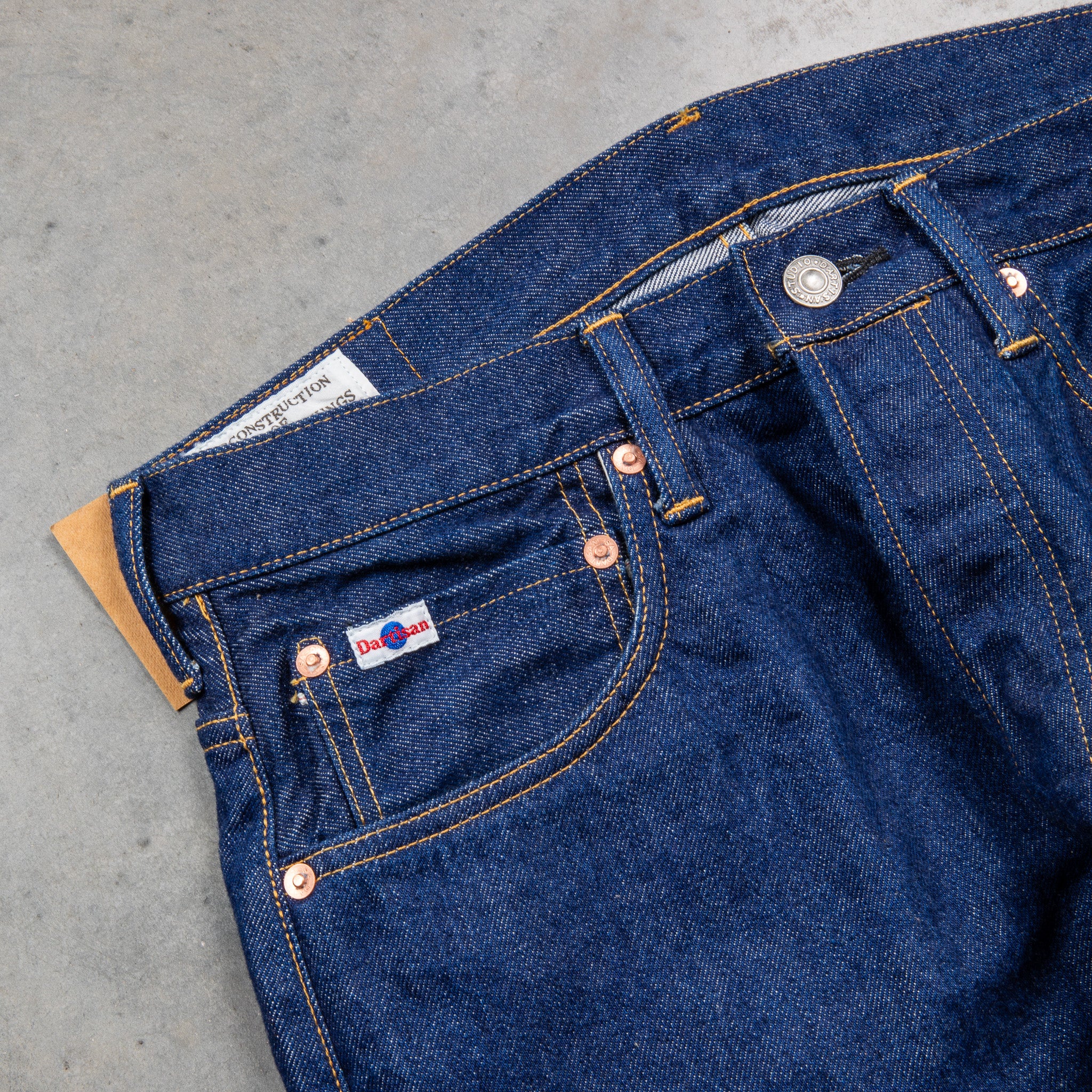 Studio D&#39;Artisan FB-909 High Rise Tapered 14 Oz Denim One Wash