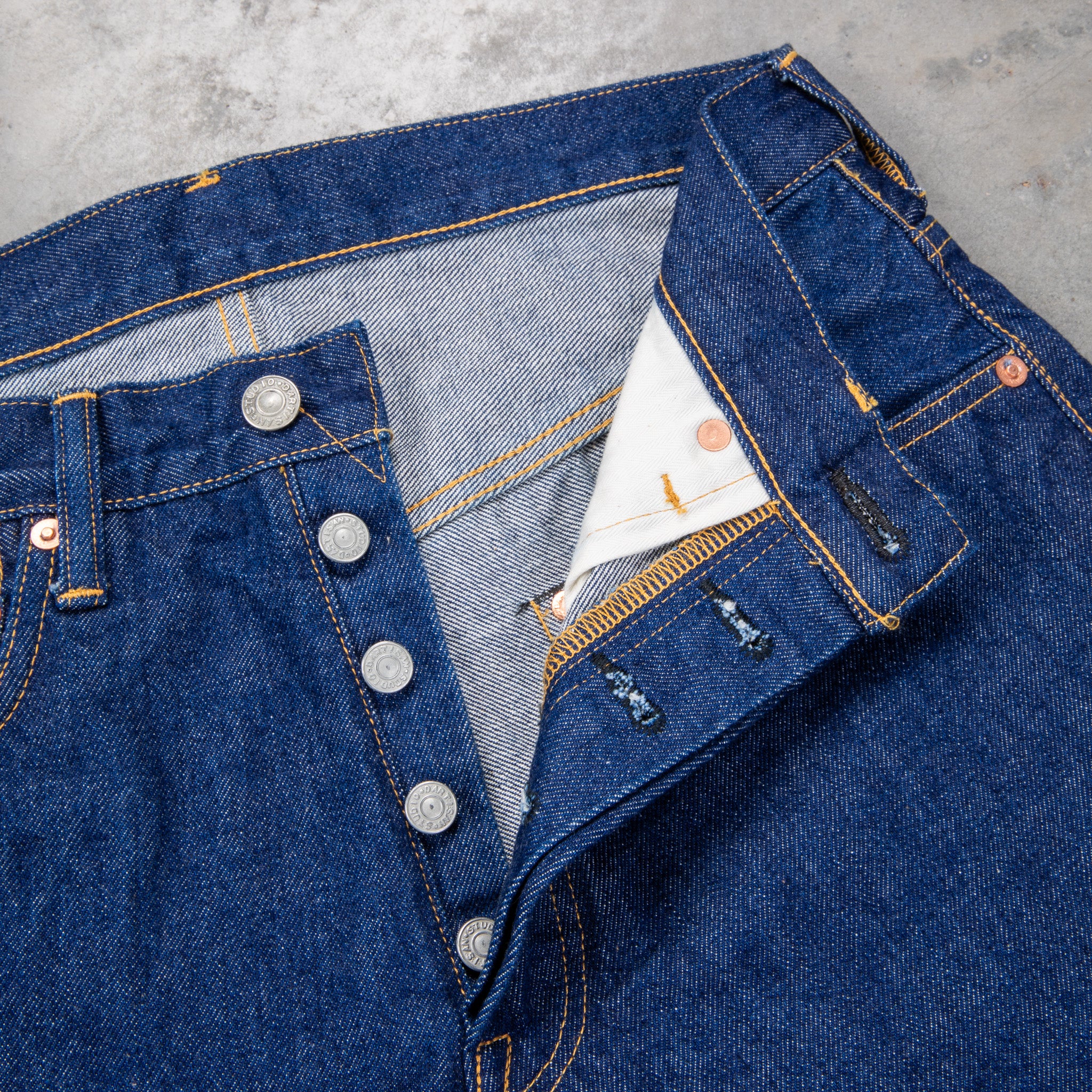 Studio D&#39;Artisan FB-909 High Rise Tapered 14 Oz Denim One Wash
