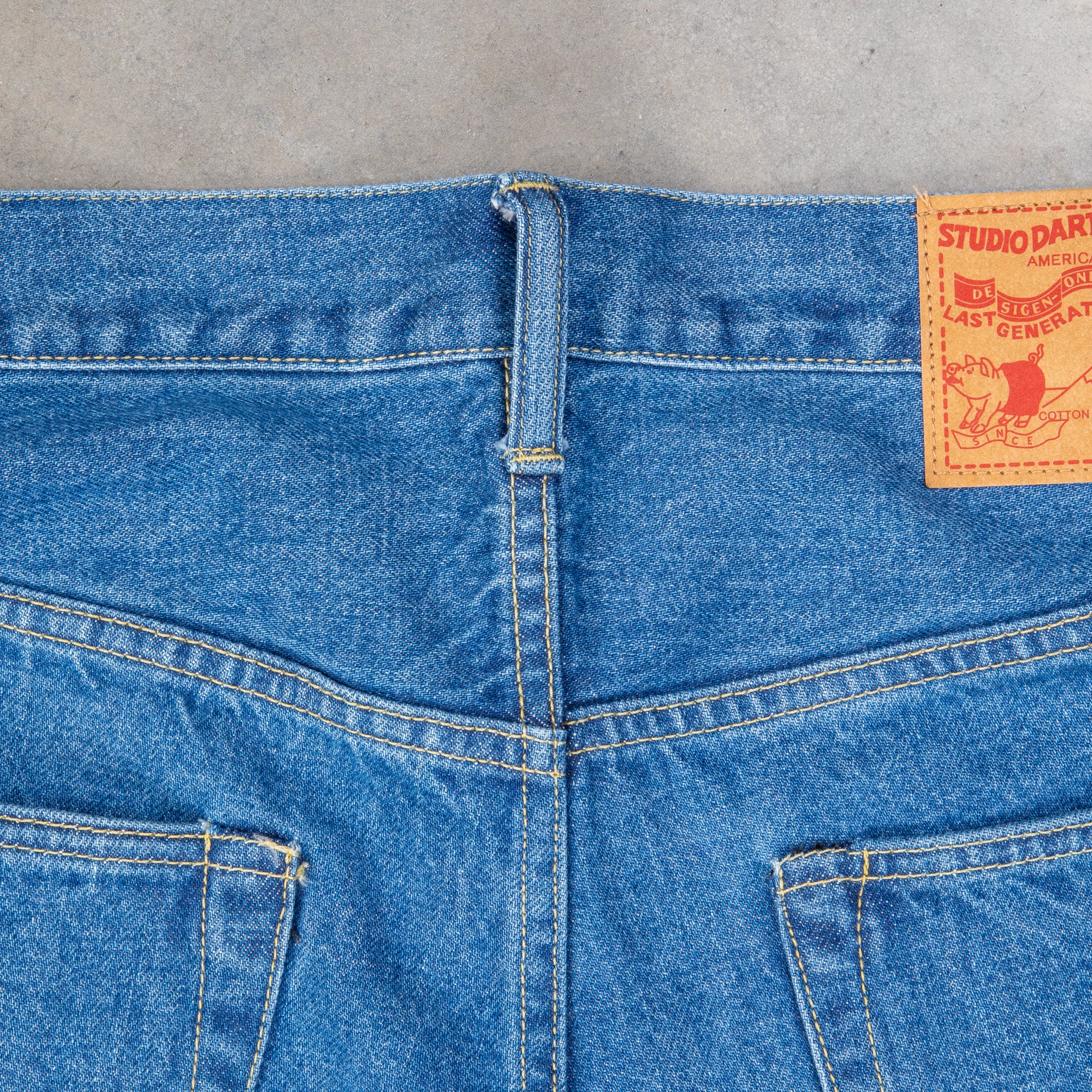 Studio D'Artisan FB-909 High Rise Tapered 14 Oz Denim Bleach