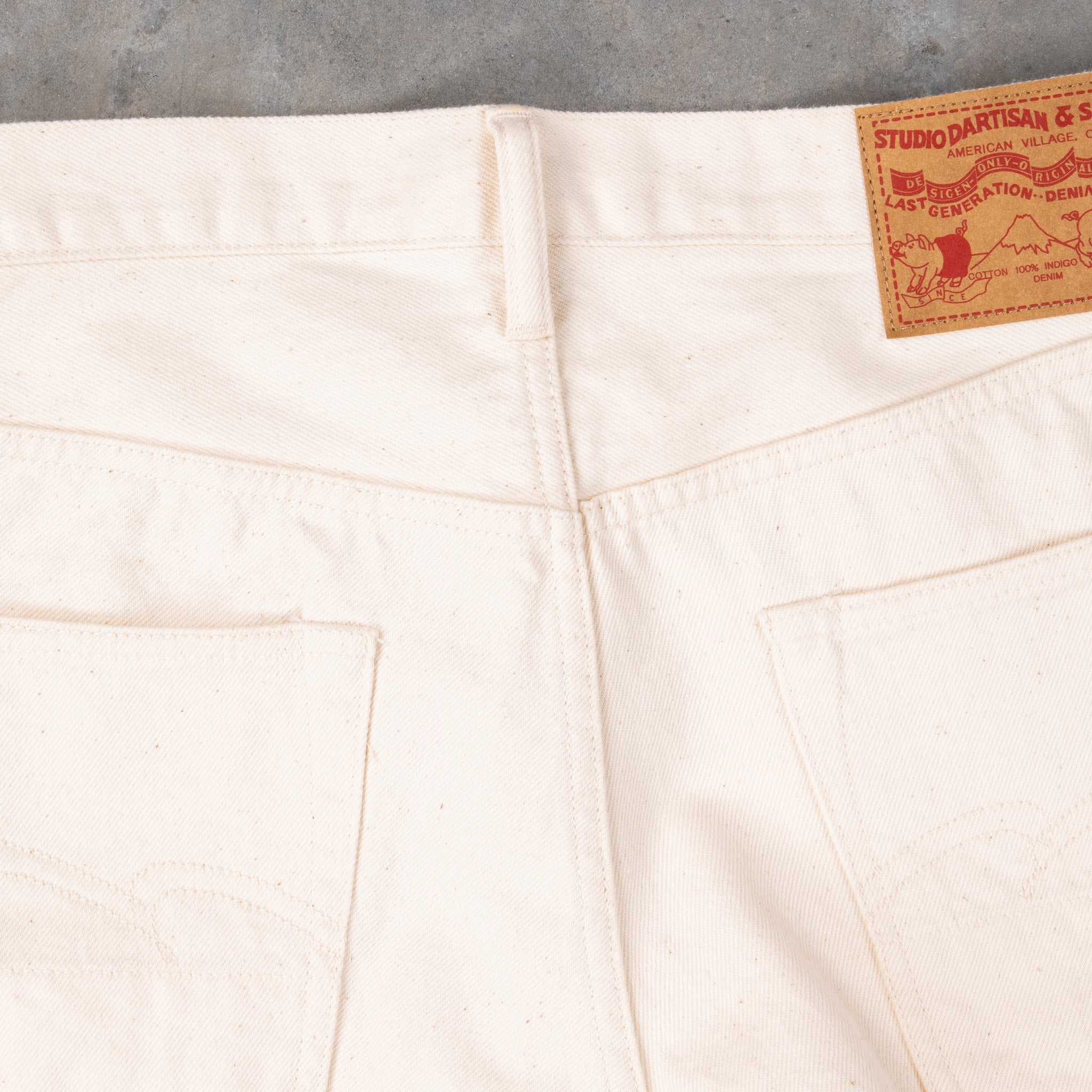 Studio D&#39;Artisan FB-909 High Rise Tapered 14 Oz Denim Ivory